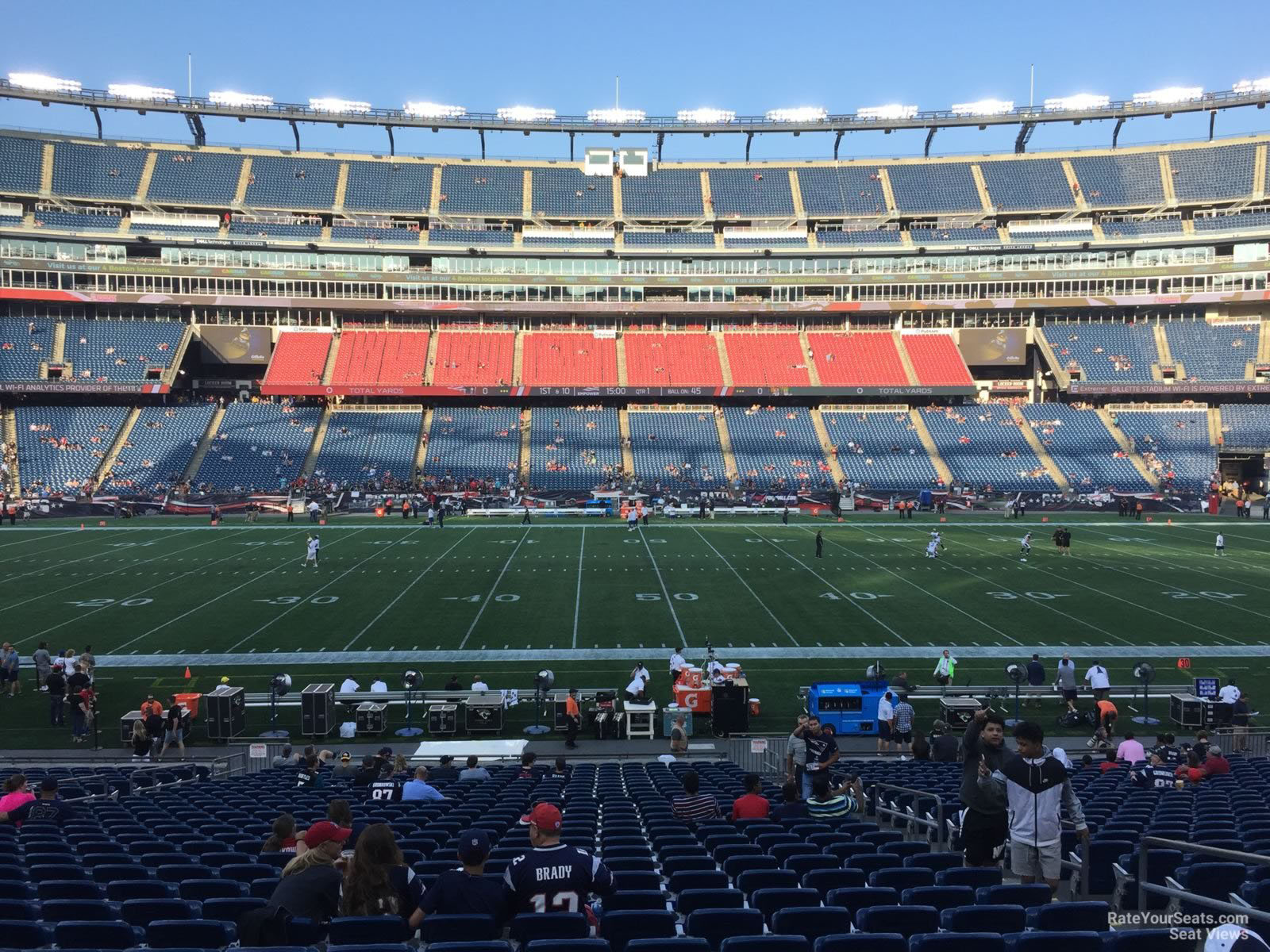 section 132, row 29 seat view  for football - gillette stadium