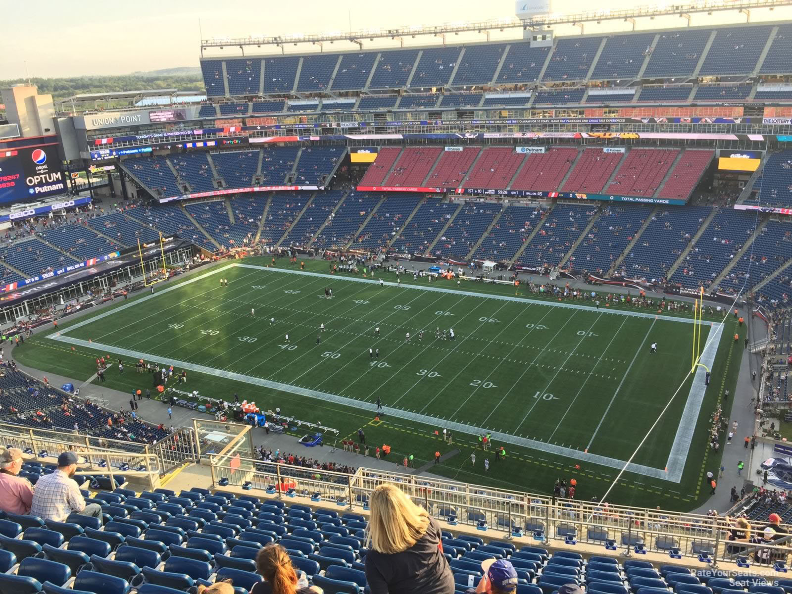 section 305, row 19 seat view  for football - gillette stadium