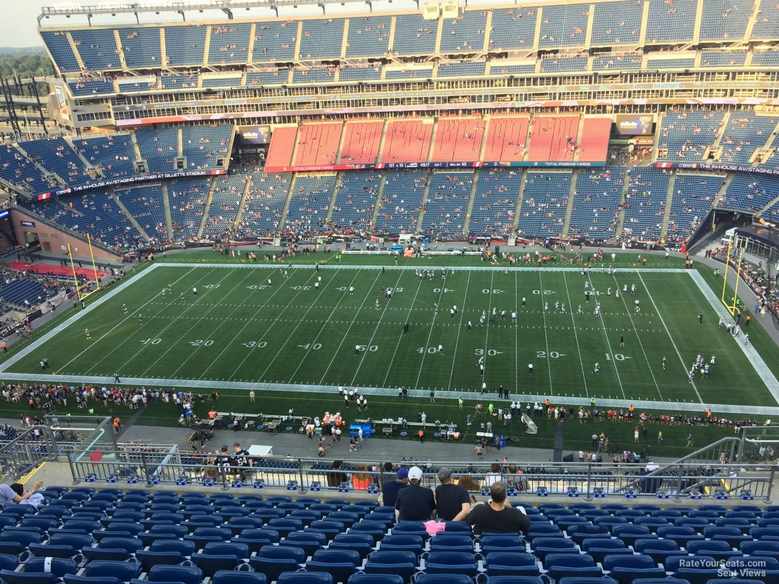 section 330, row 19 seat view  for football - gillette stadium