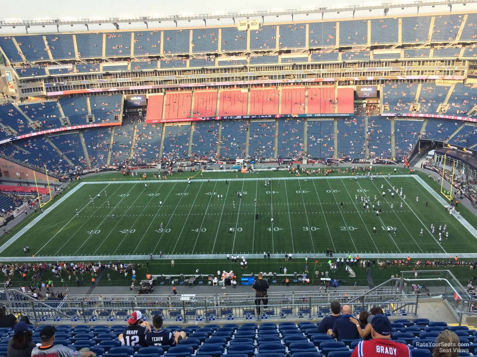 section 331, row 19 seat view  for football - gillette stadium