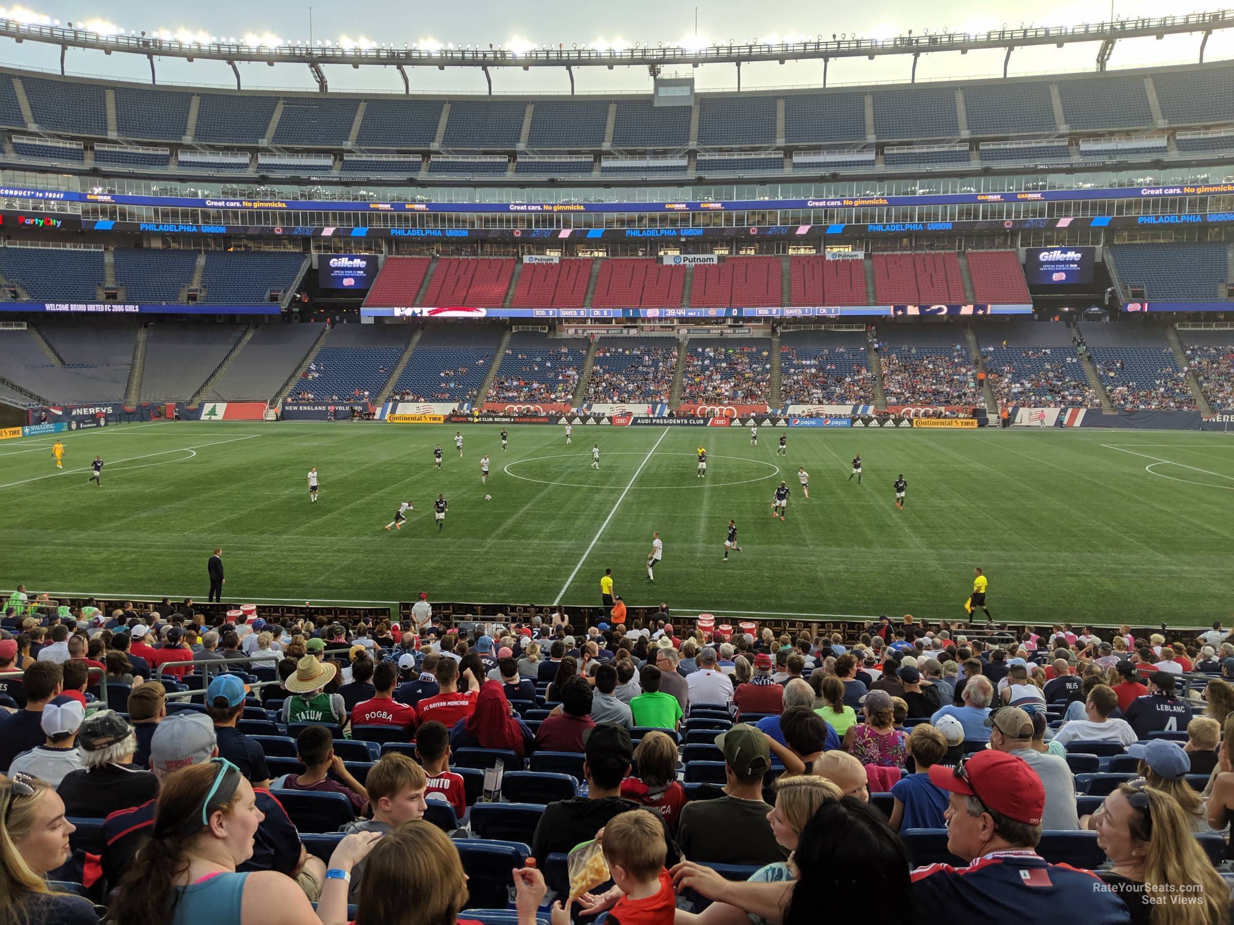section 109, row 25 seat view  for soccer - gillette stadium