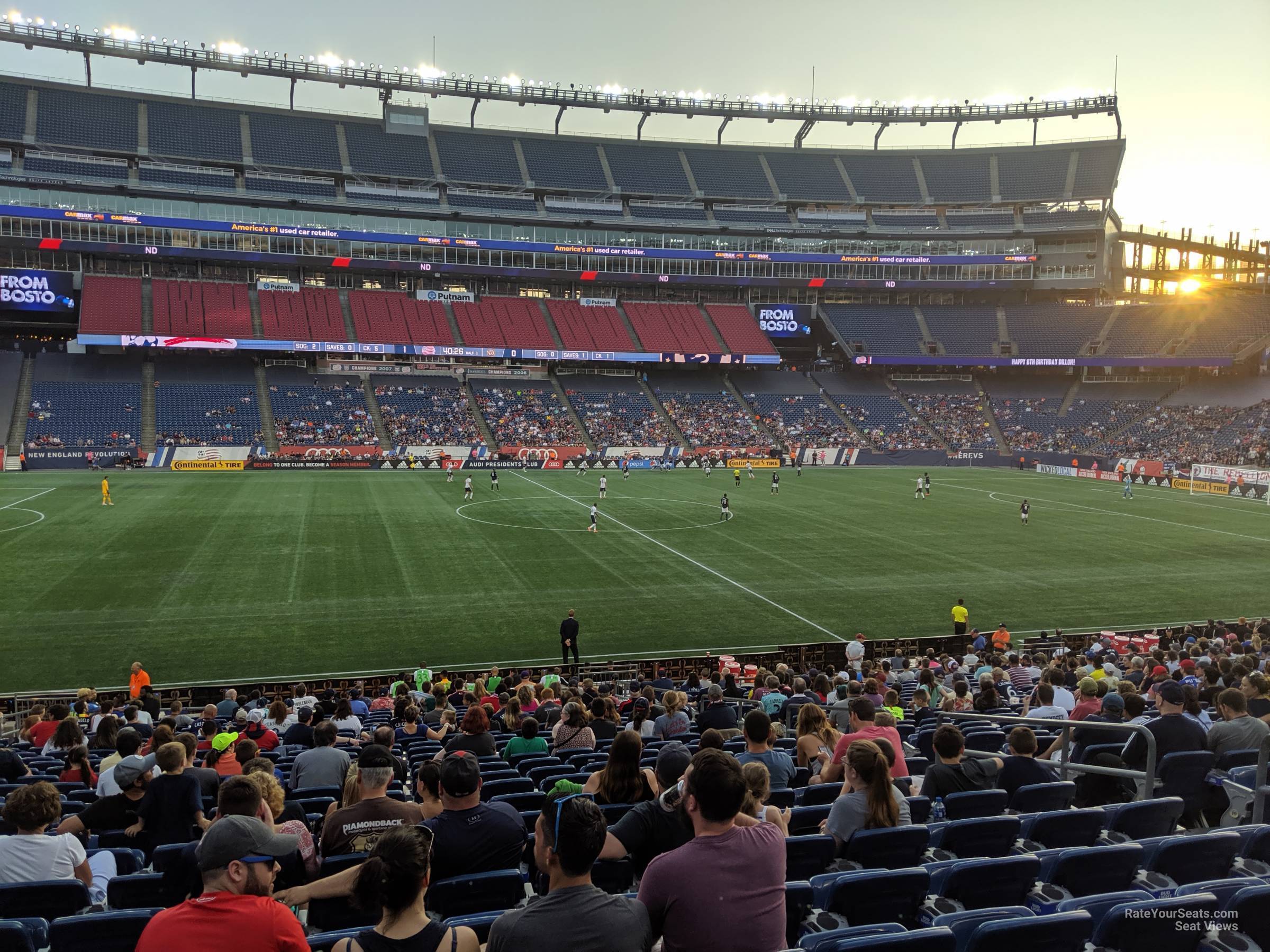 section 111, row 25 seat view  for soccer - gillette stadium