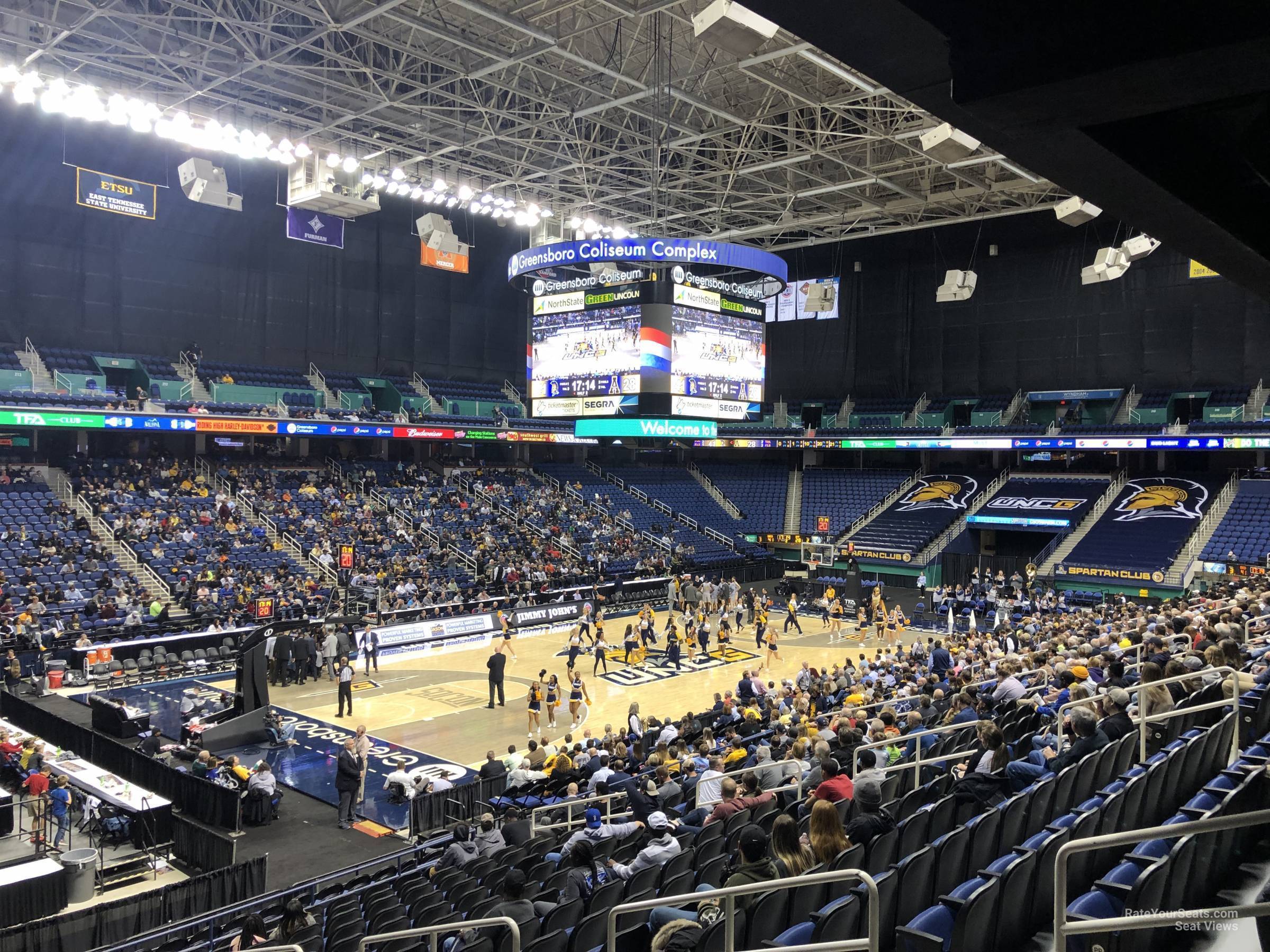 section 121, row ss seat view  for basketball - greensboro coliseum