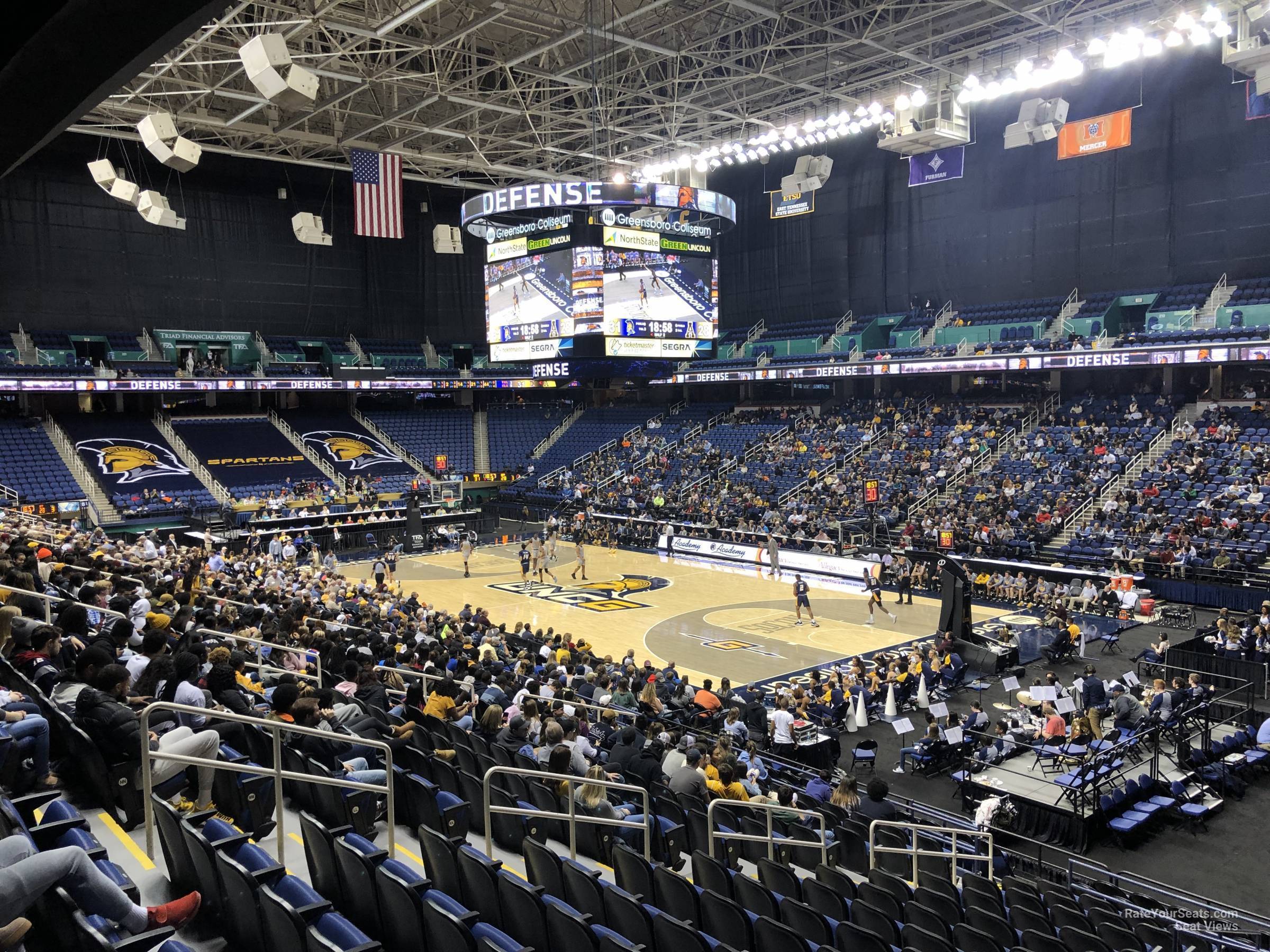 section 129, row ss seat view  for basketball - greensboro coliseum