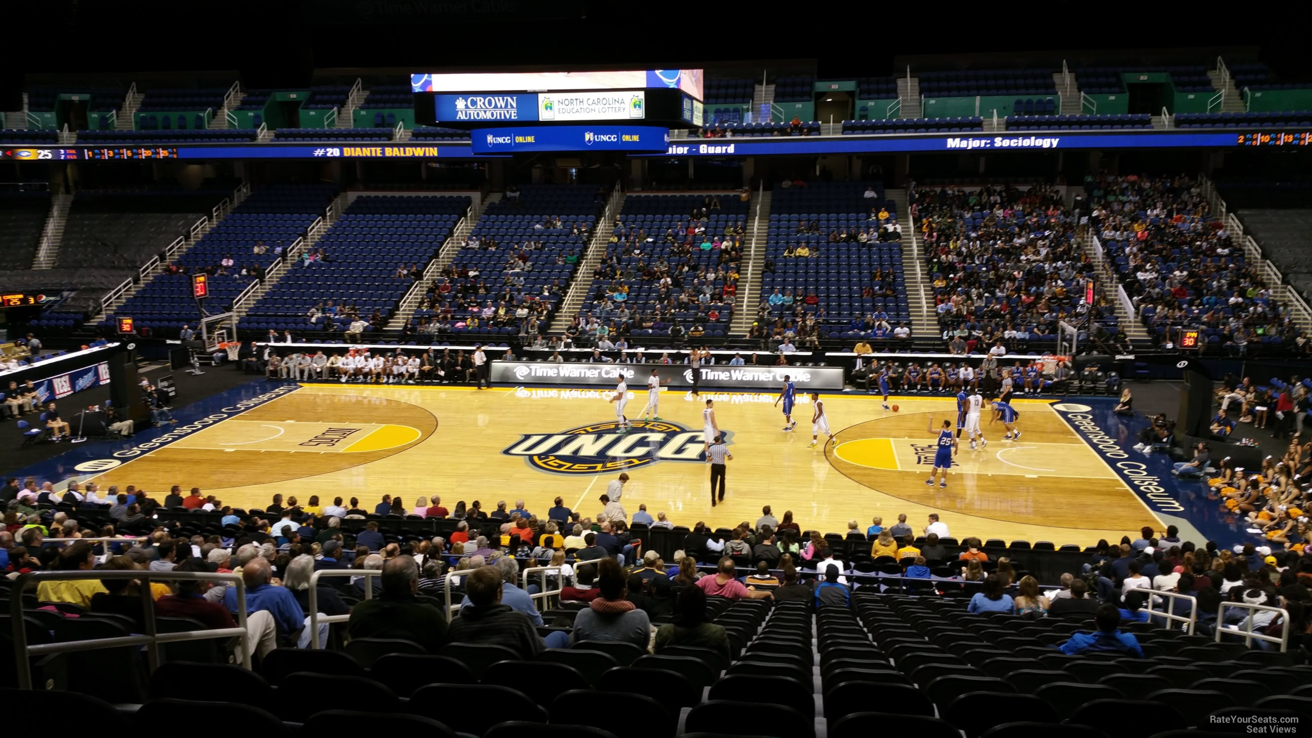 section 126, row nn seat view  for basketball - greensboro coliseum