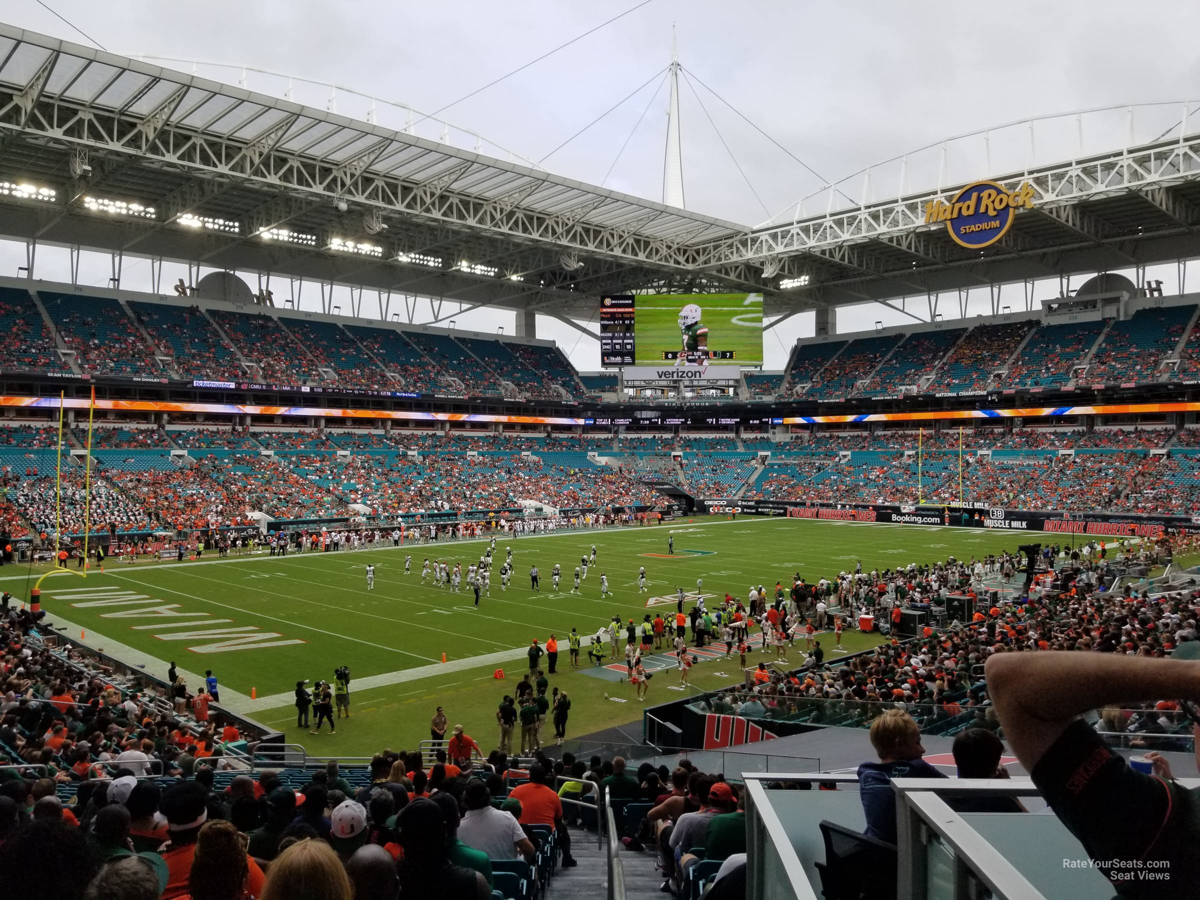 section 154, row 28 seat view  for football - hard rock stadium