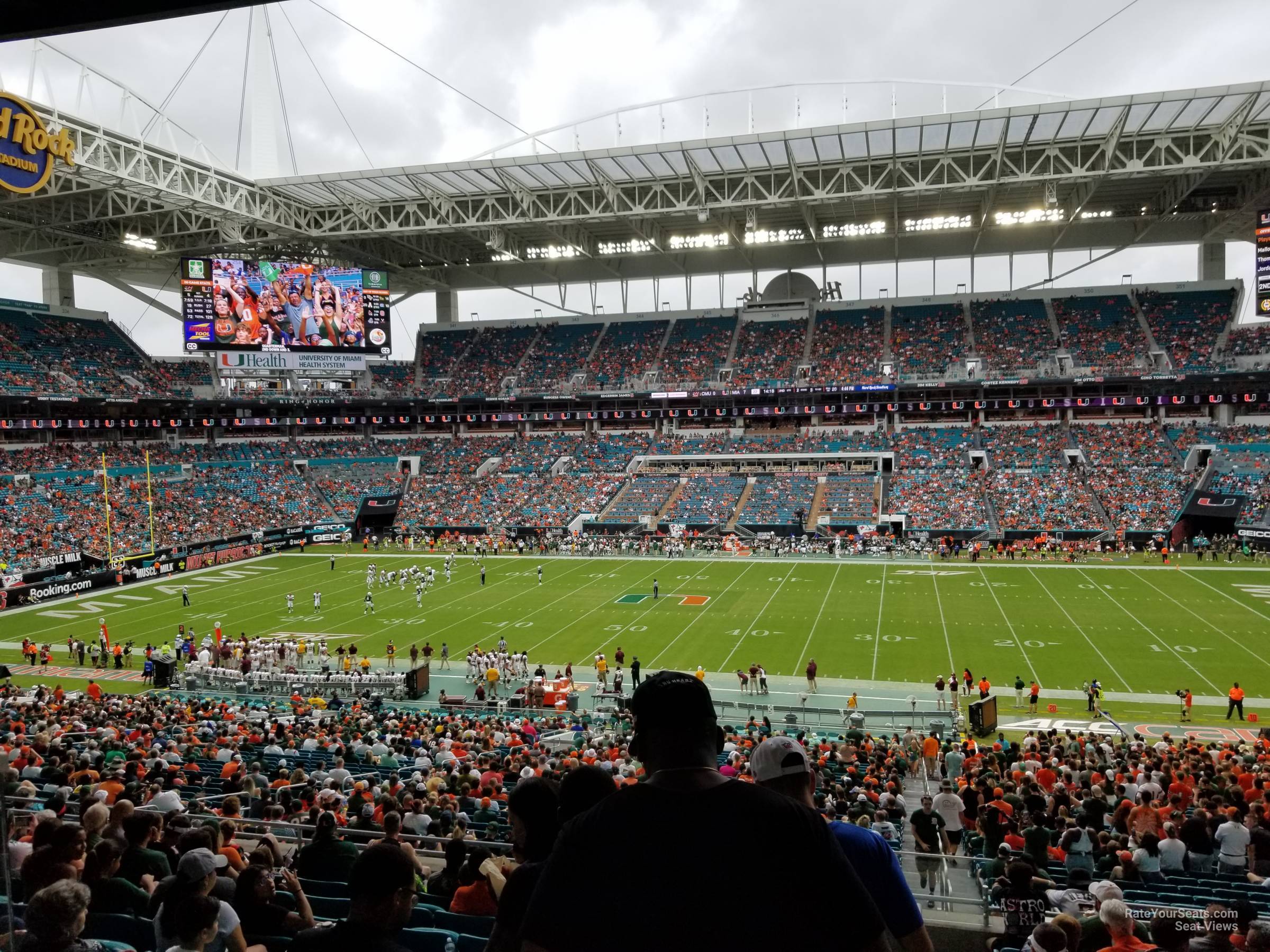 section 216, row 10 seat view  for football - hard rock stadium