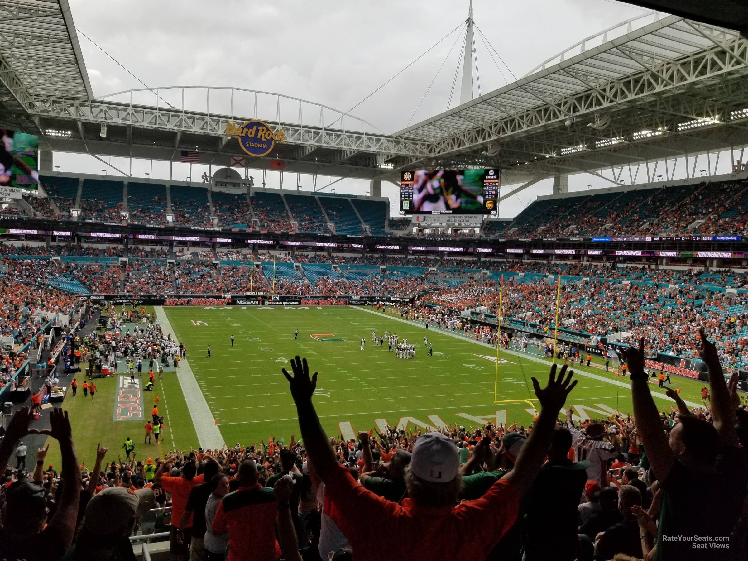 section 235, row 10 seat view  for football - hard rock stadium