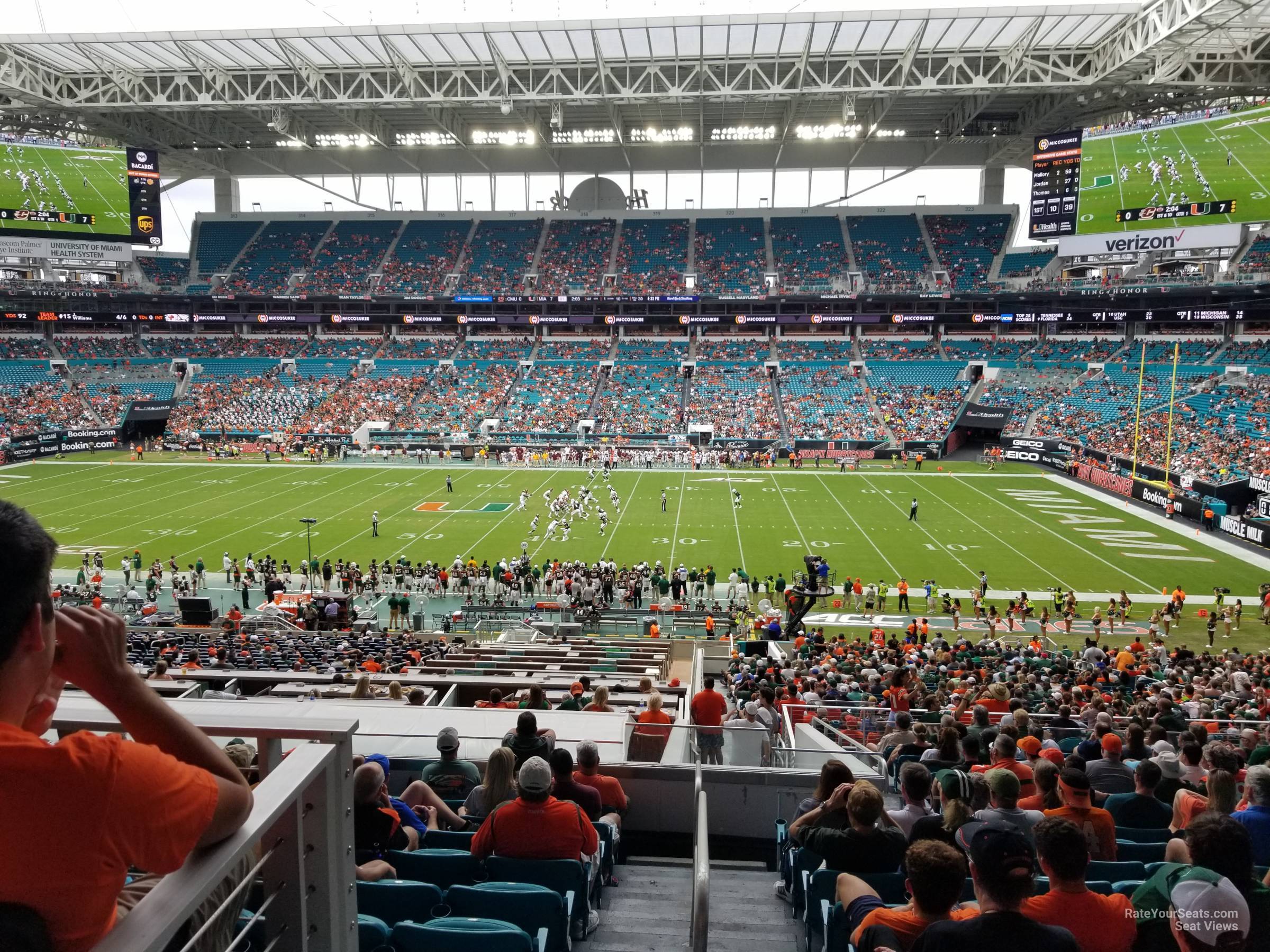 section 245, row 15 seat view  for football - hard rock stadium