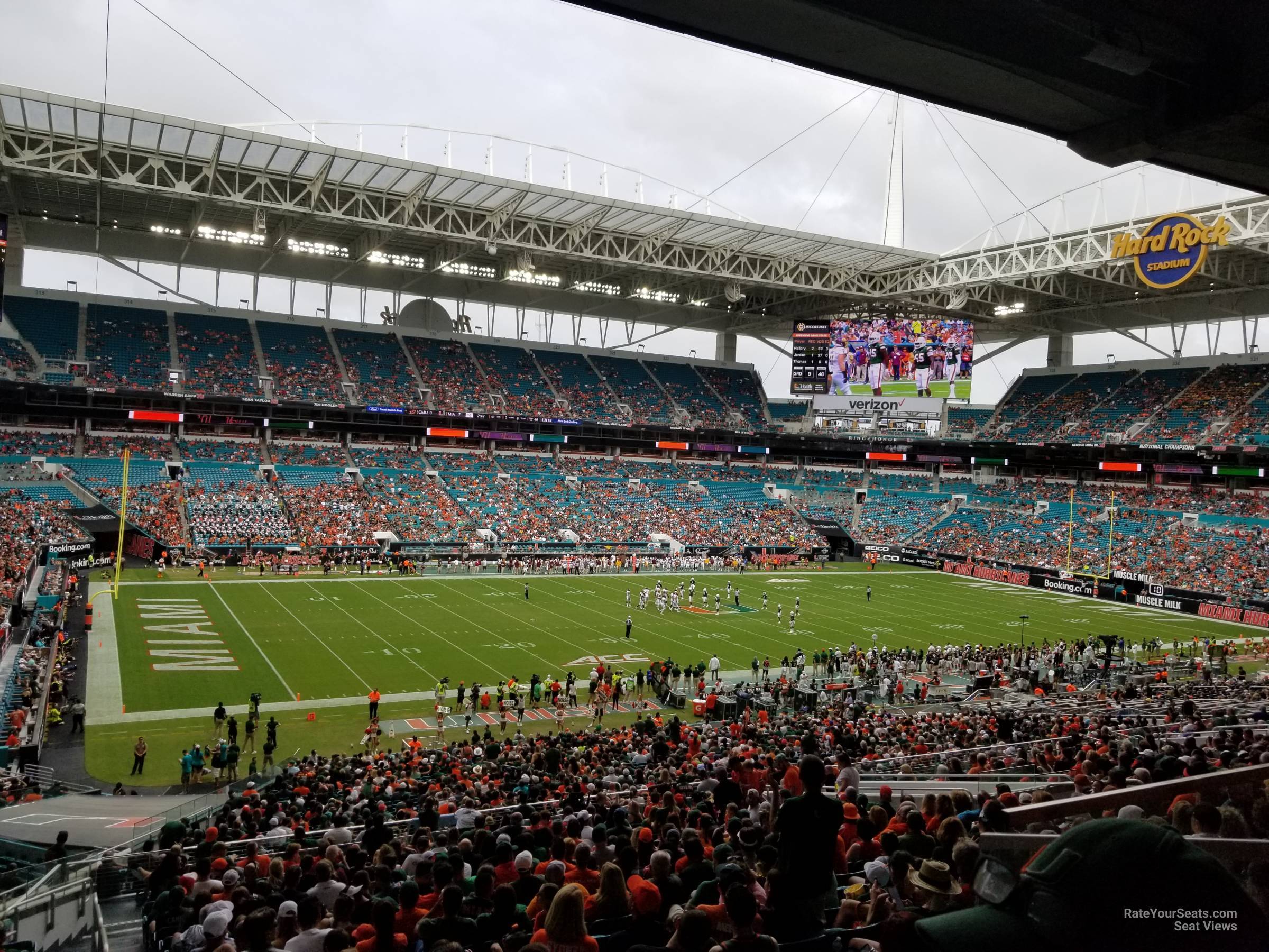 section 251, row 18 seat view  for football - hard rock stadium