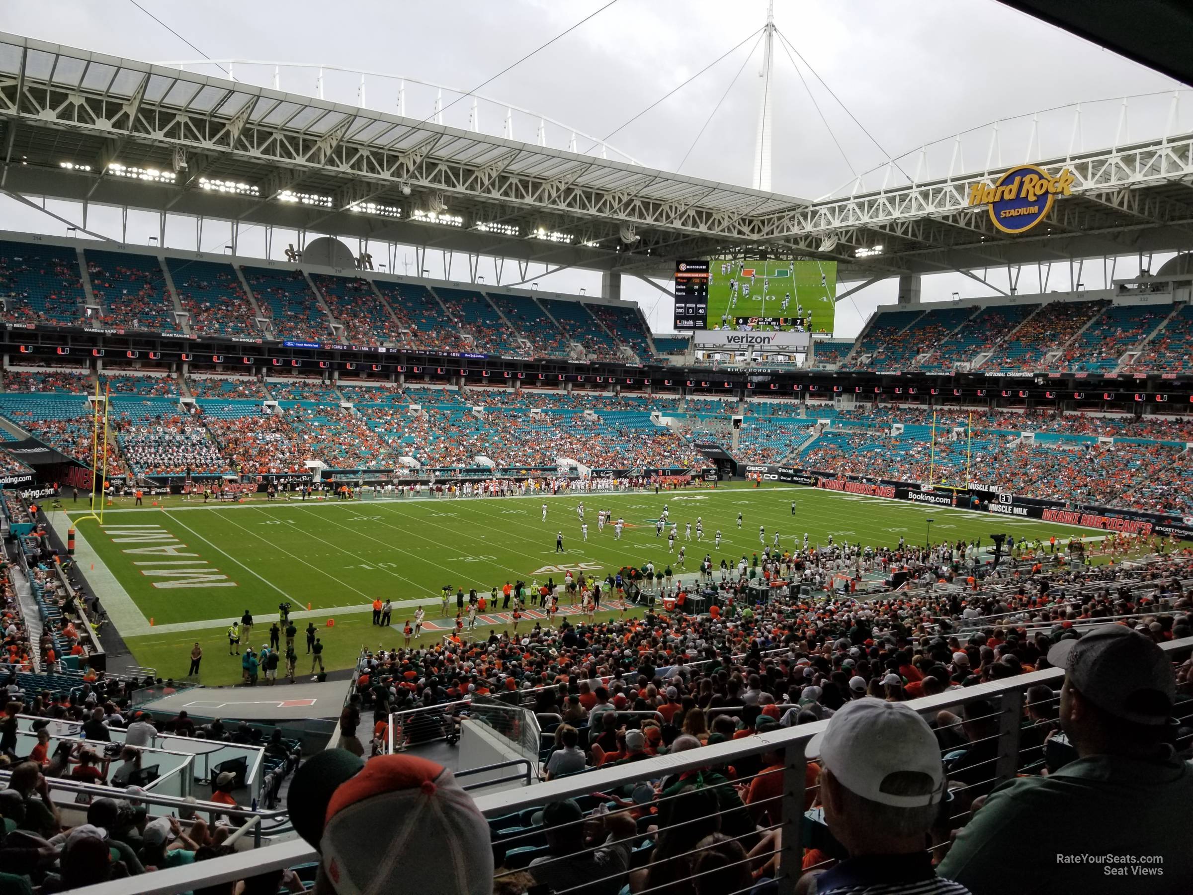 section 253, row 10 seat view  for football - hard rock stadium