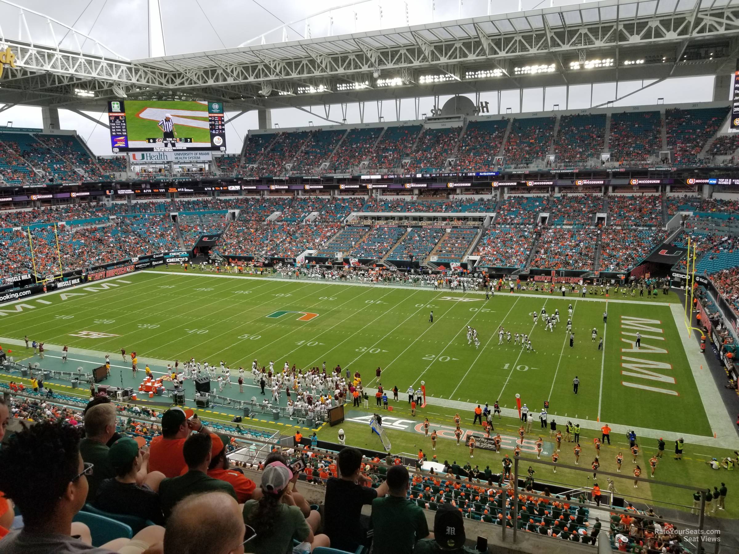 section 314, row 5 seat view  for football - hard rock stadium
