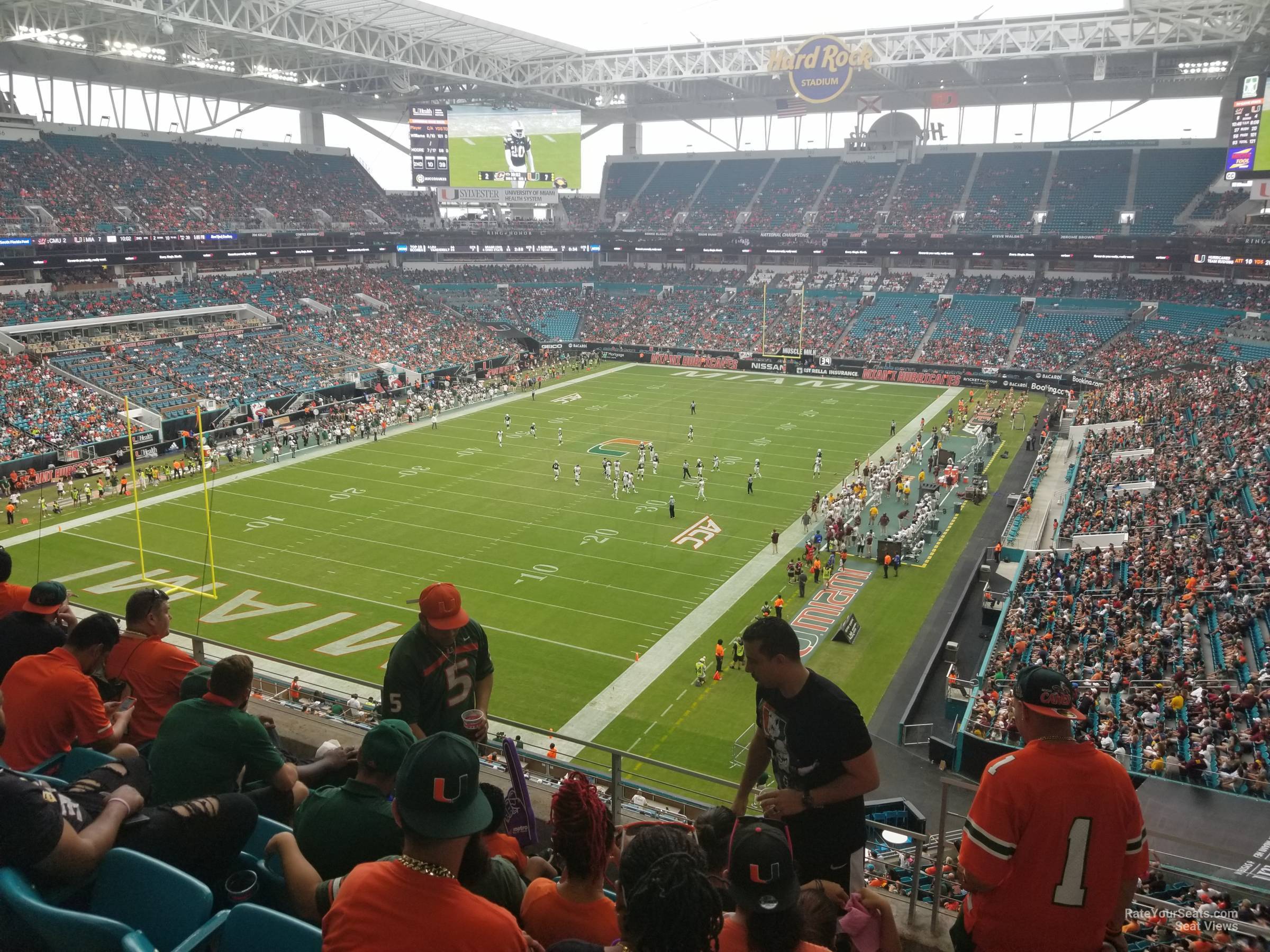 section 328, row 5 seat view  for football - hard rock stadium