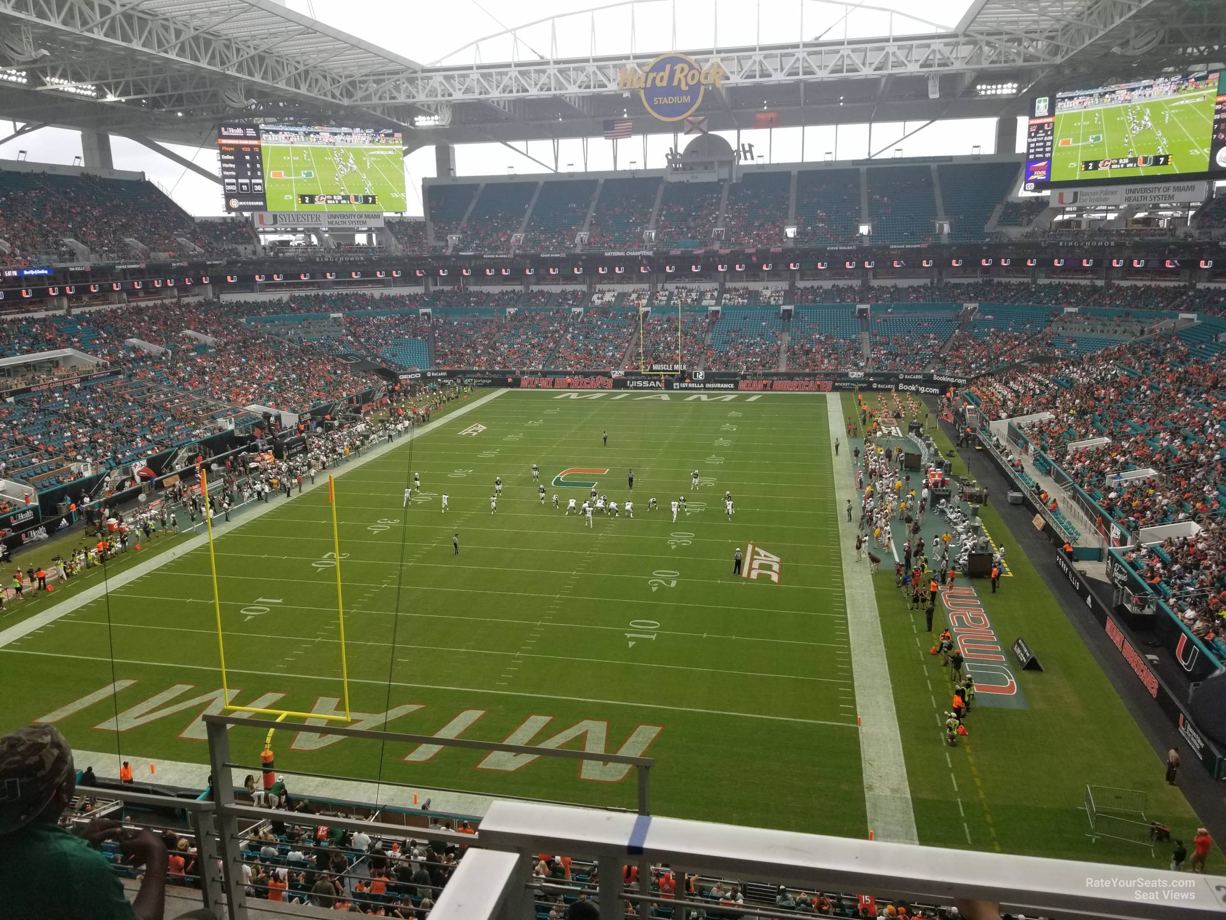 section 330, row 5 seat view  for football - hard rock stadium