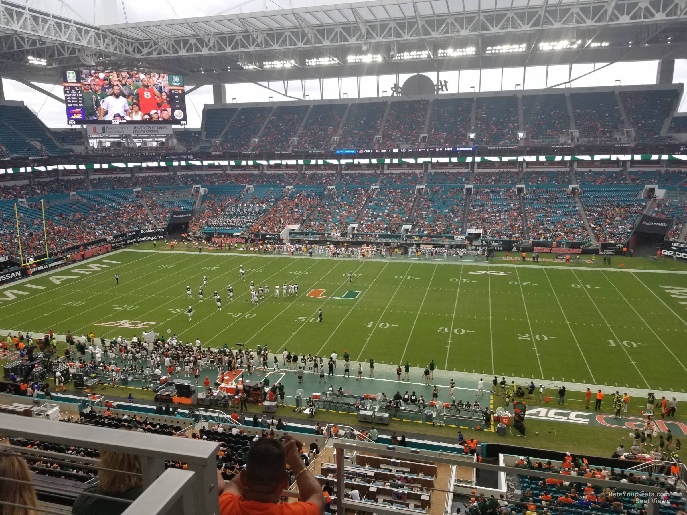 section 344, row 5 seat view  for football - hard rock stadium