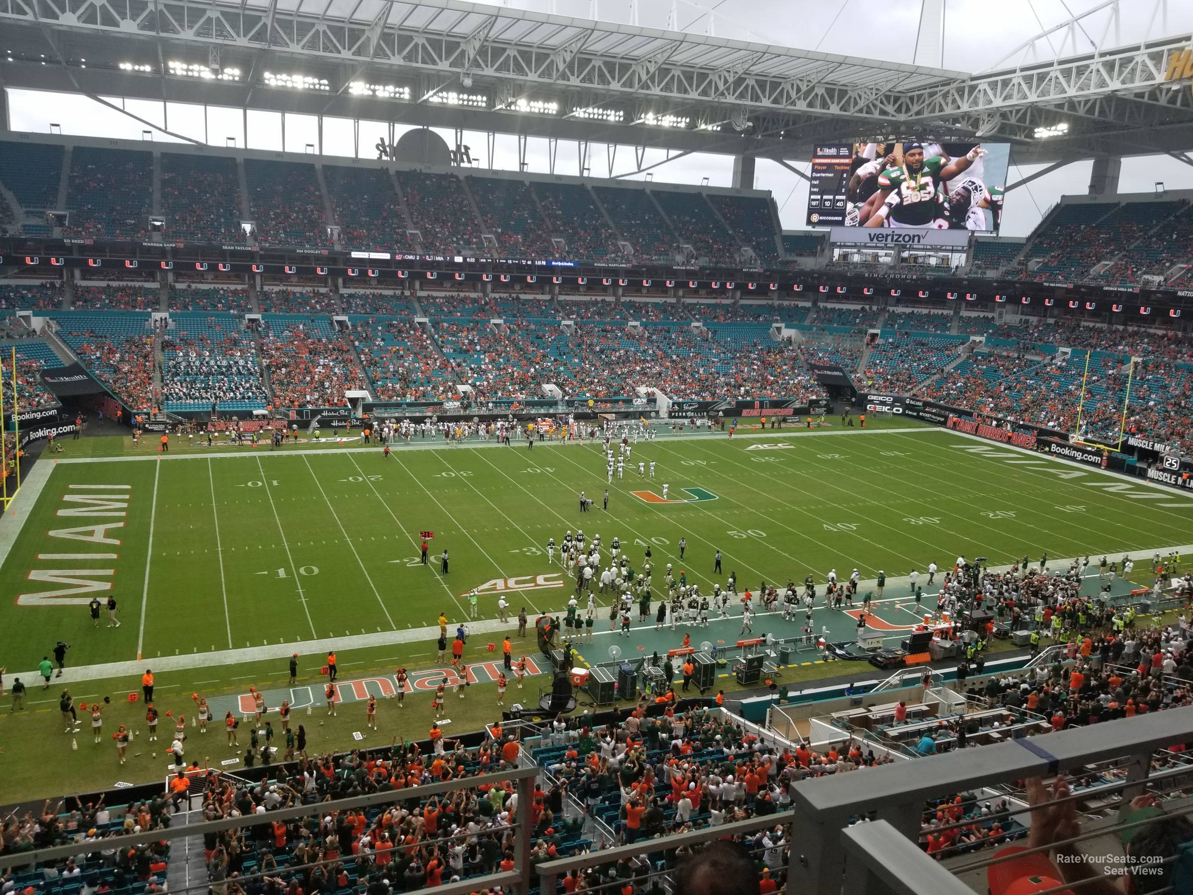section 349, row 5 seat view  for football - hard rock stadium