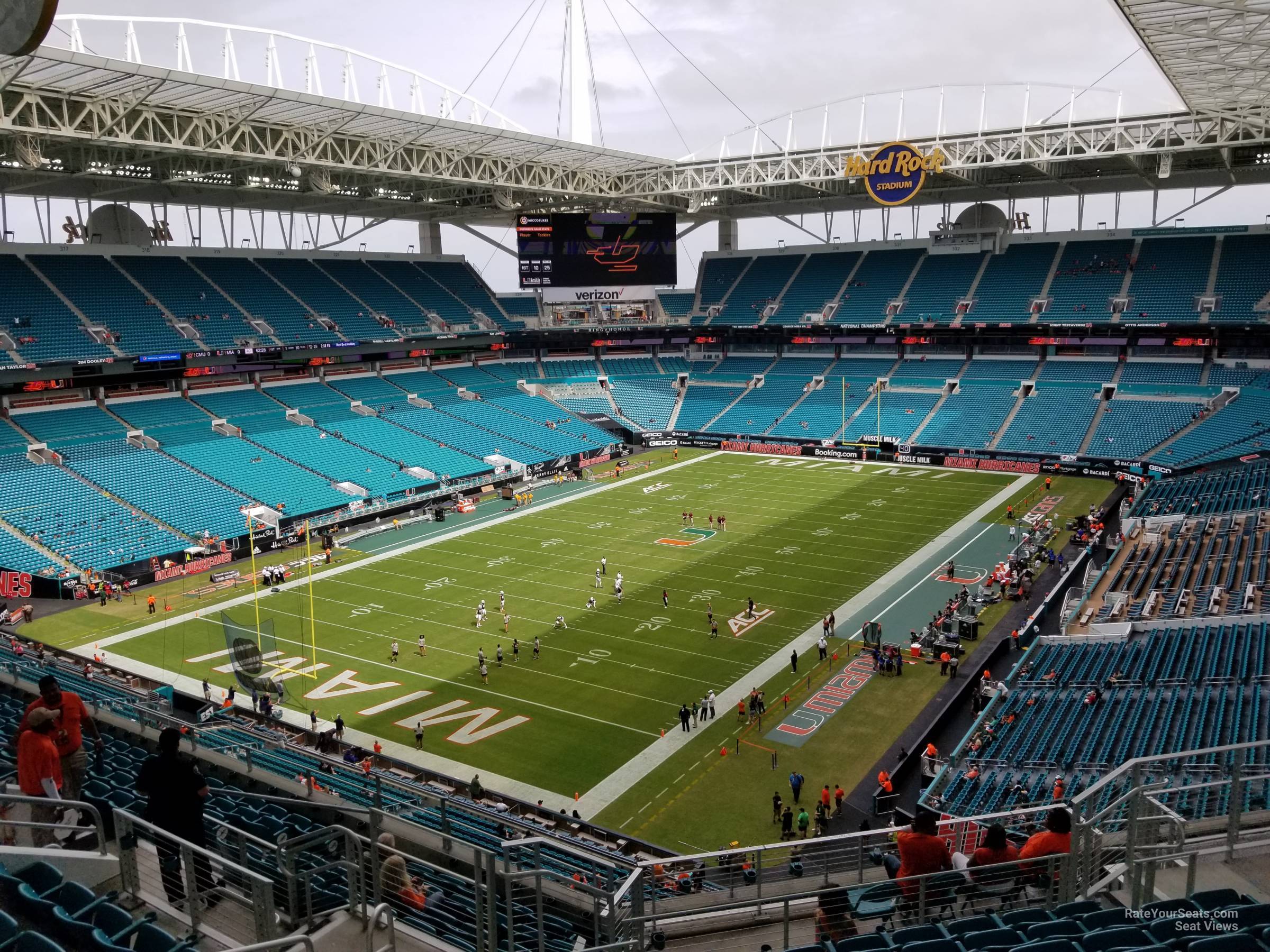 section 355, row 14 seat view  for football - hard rock stadium