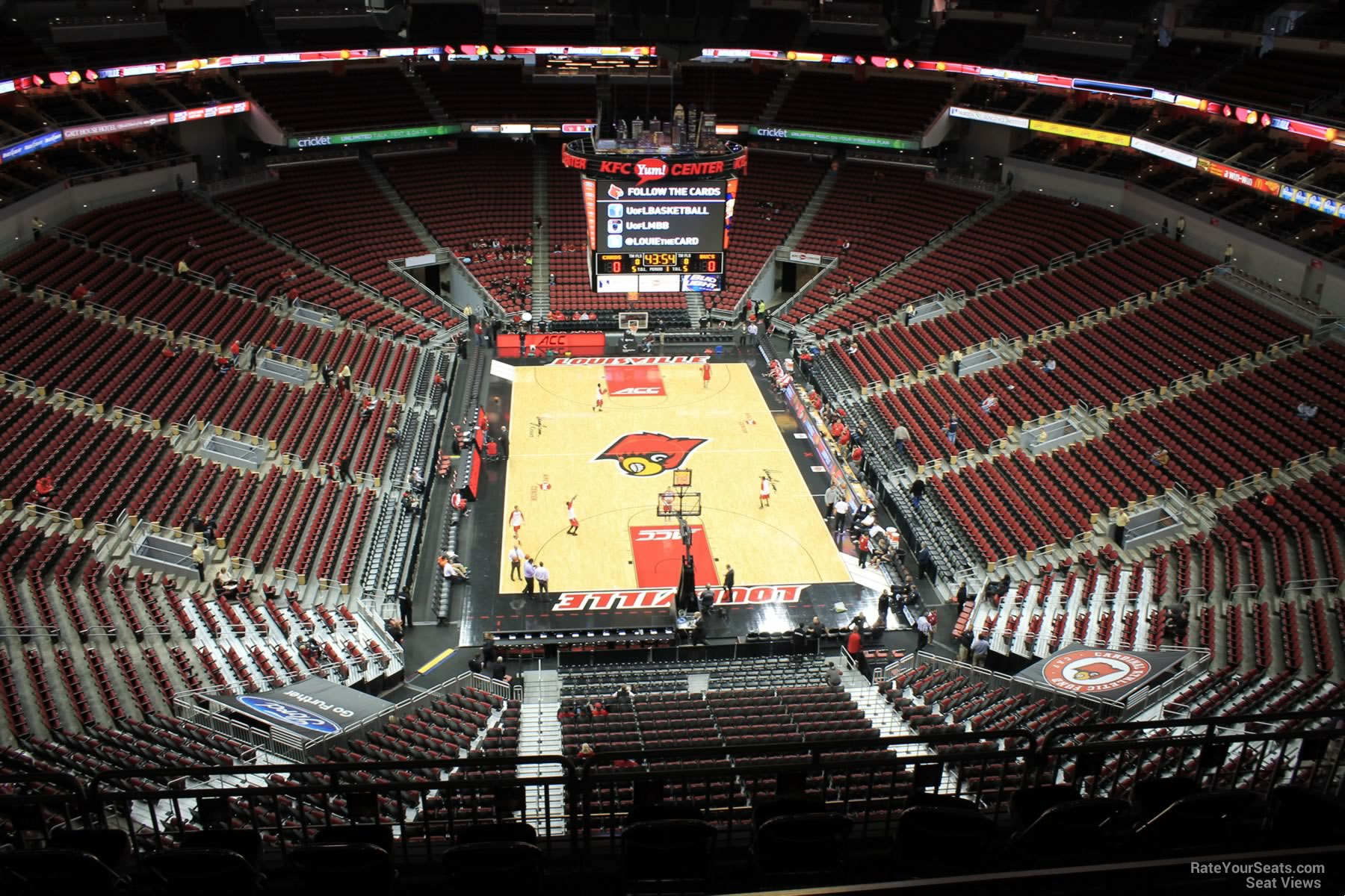 section 301, row j seat view  for basketball - kfc yum! center