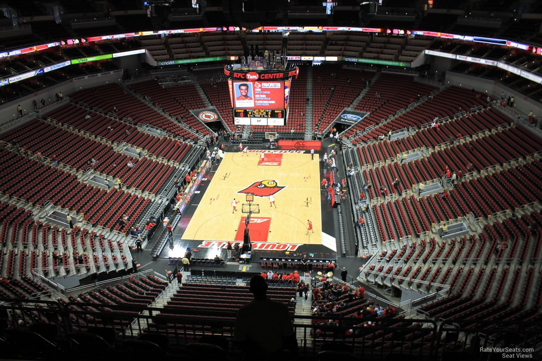 section 315, row j seat view  for basketball - kfc yum! center