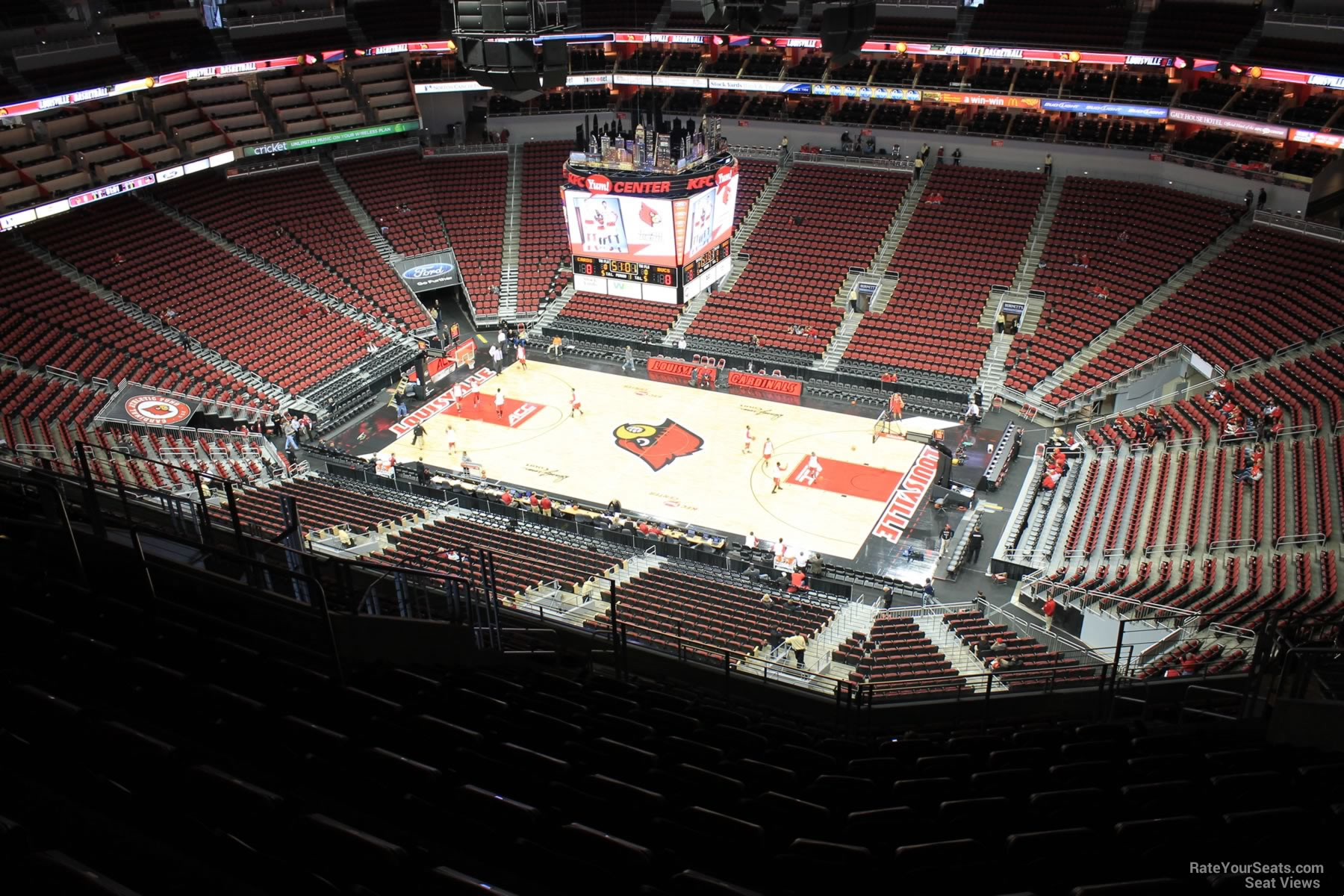 section 321, row r seat view  for basketball - kfc yum! center