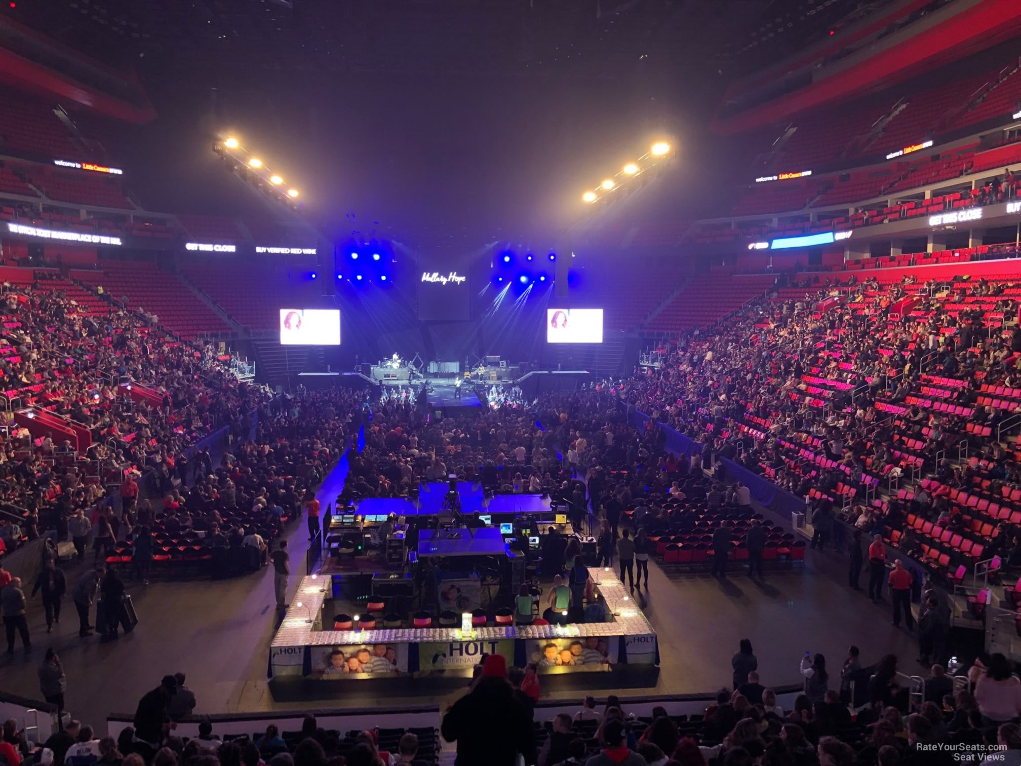 head-on concert view at Little Caesars Arena