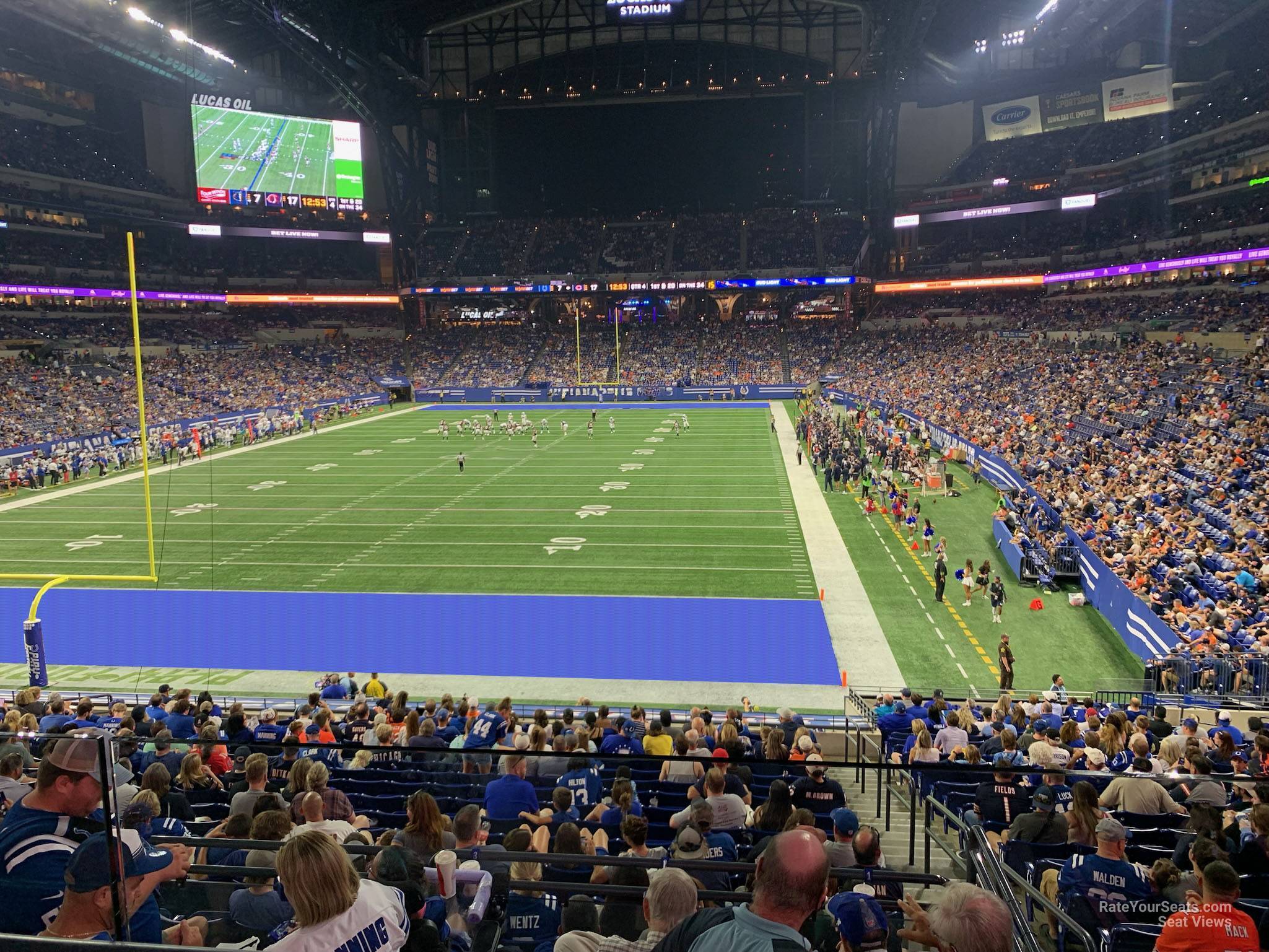 section 225, row 1 seat view  for football - lucas oil stadium