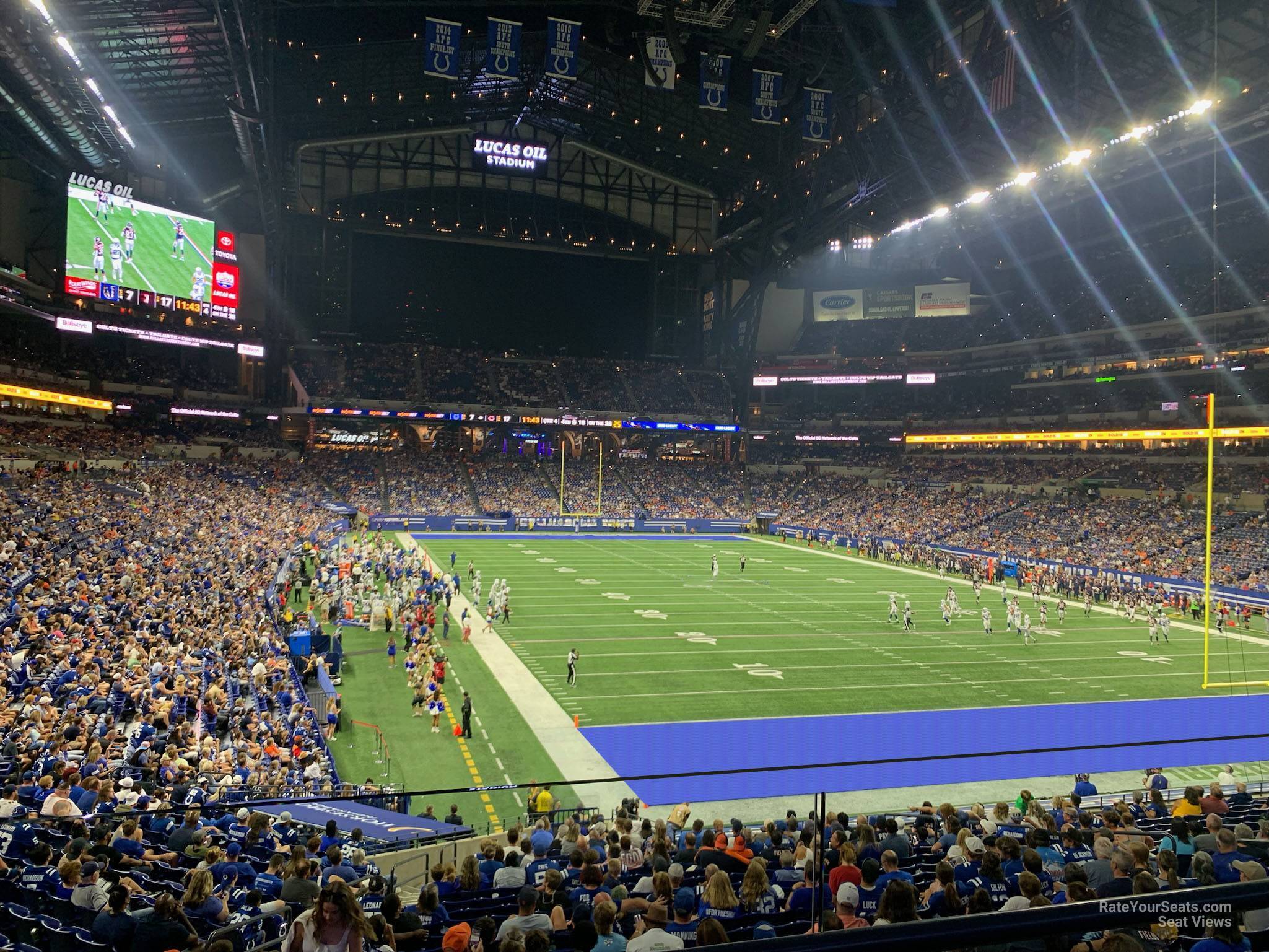 section 230, row 1 seat view  for football - lucas oil stadium