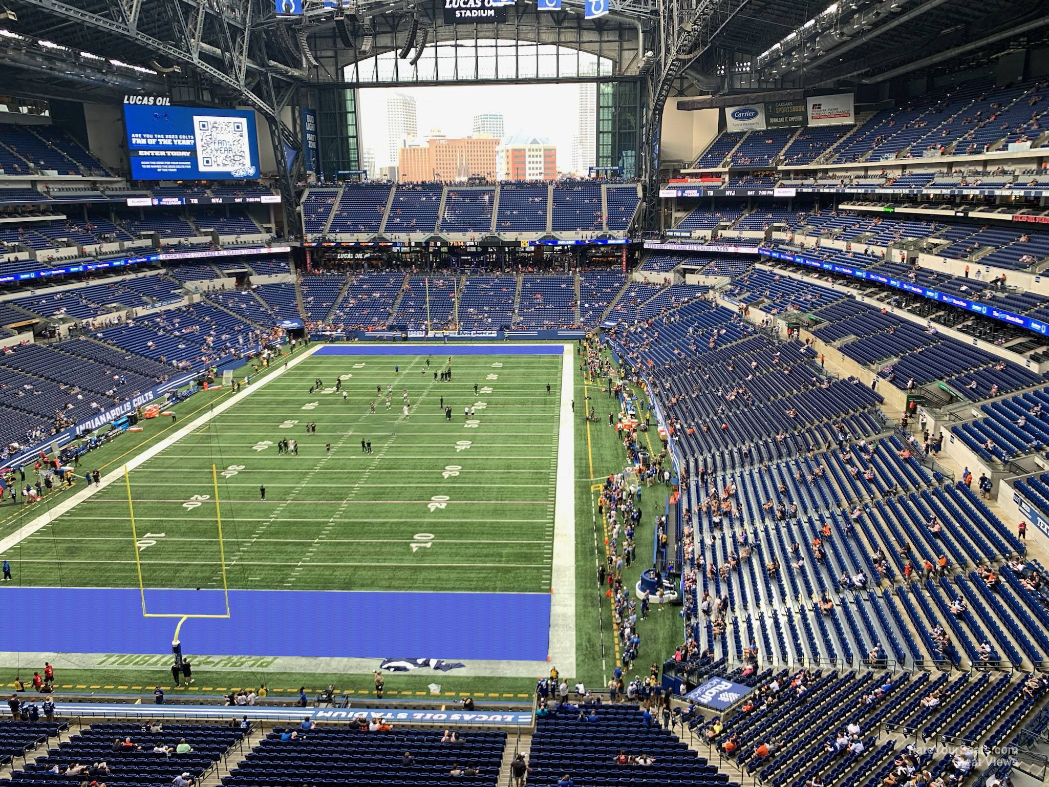 section 525, row 2 seat view  for football - lucas oil stadium