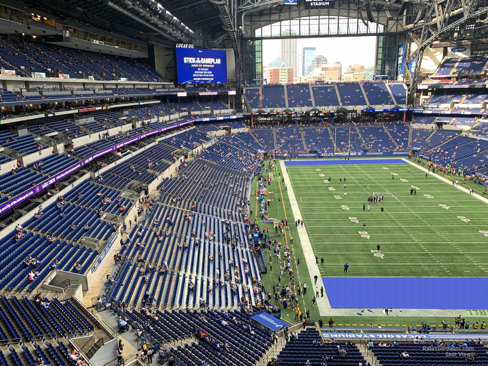 section 529, row 2 seat view  for football - lucas oil stadium