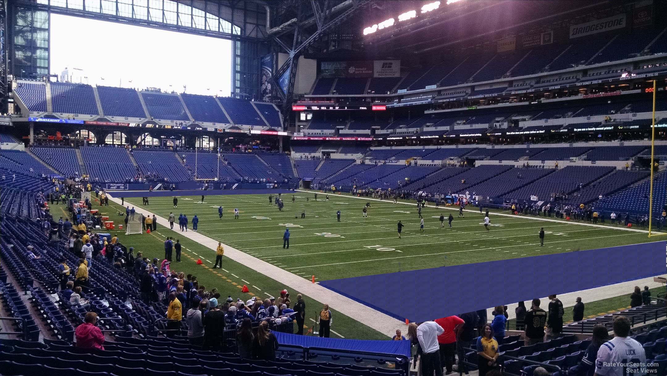 section 132, row 22 seat view  for football - lucas oil stadium