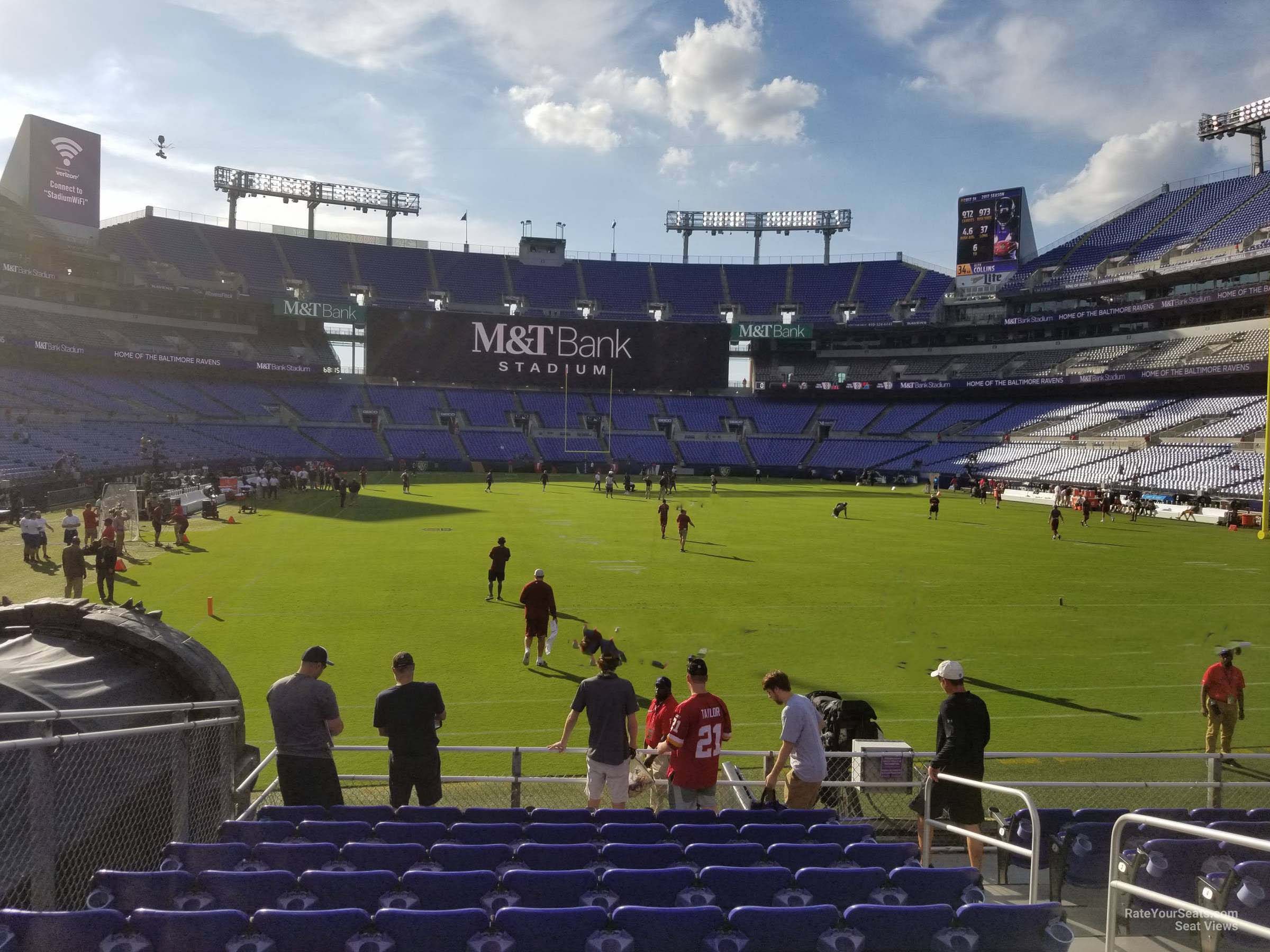 section 115, row 11 seat view  for football - m&t bank stadium