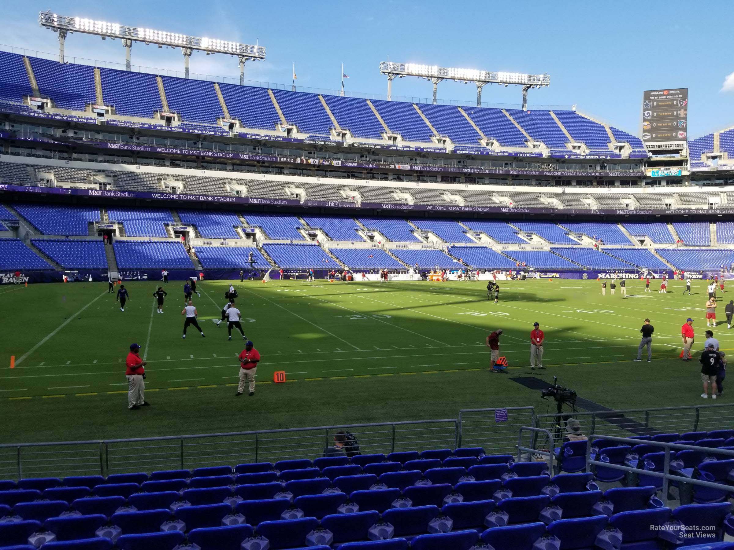 section 130, row 11 seat view  for football - m&t bank stadium