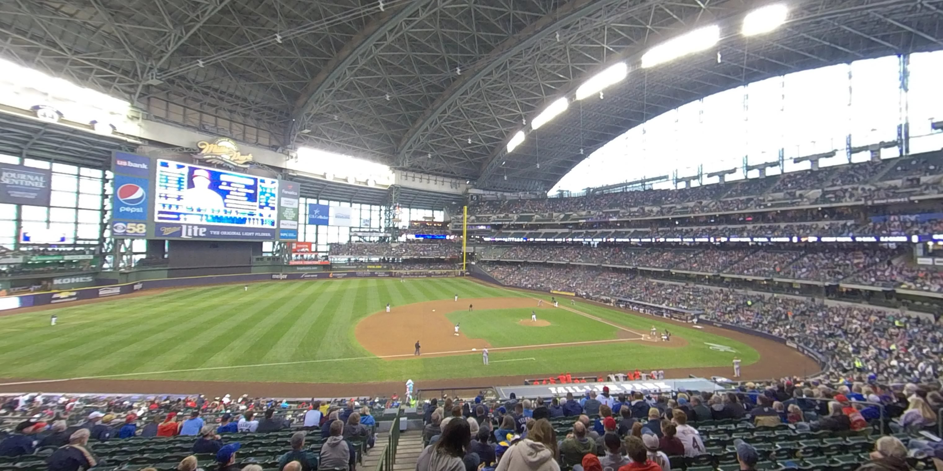 section 225 panoramic seat view  - american family field