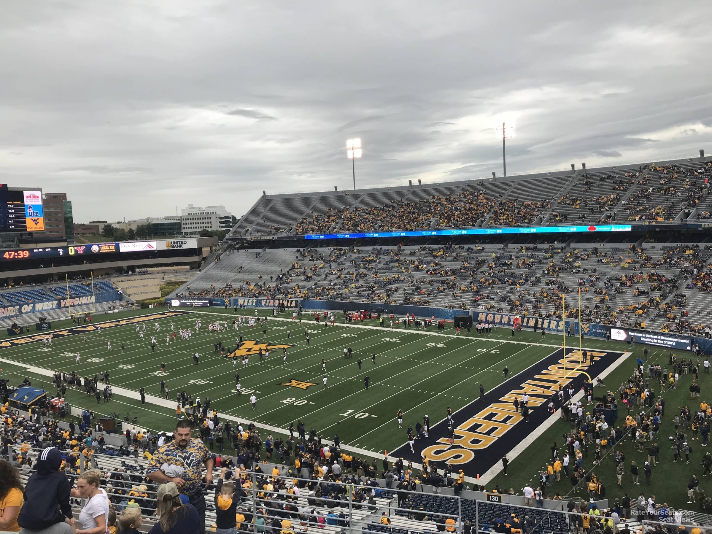 section 222, row 8 seat view  - mountaineer field