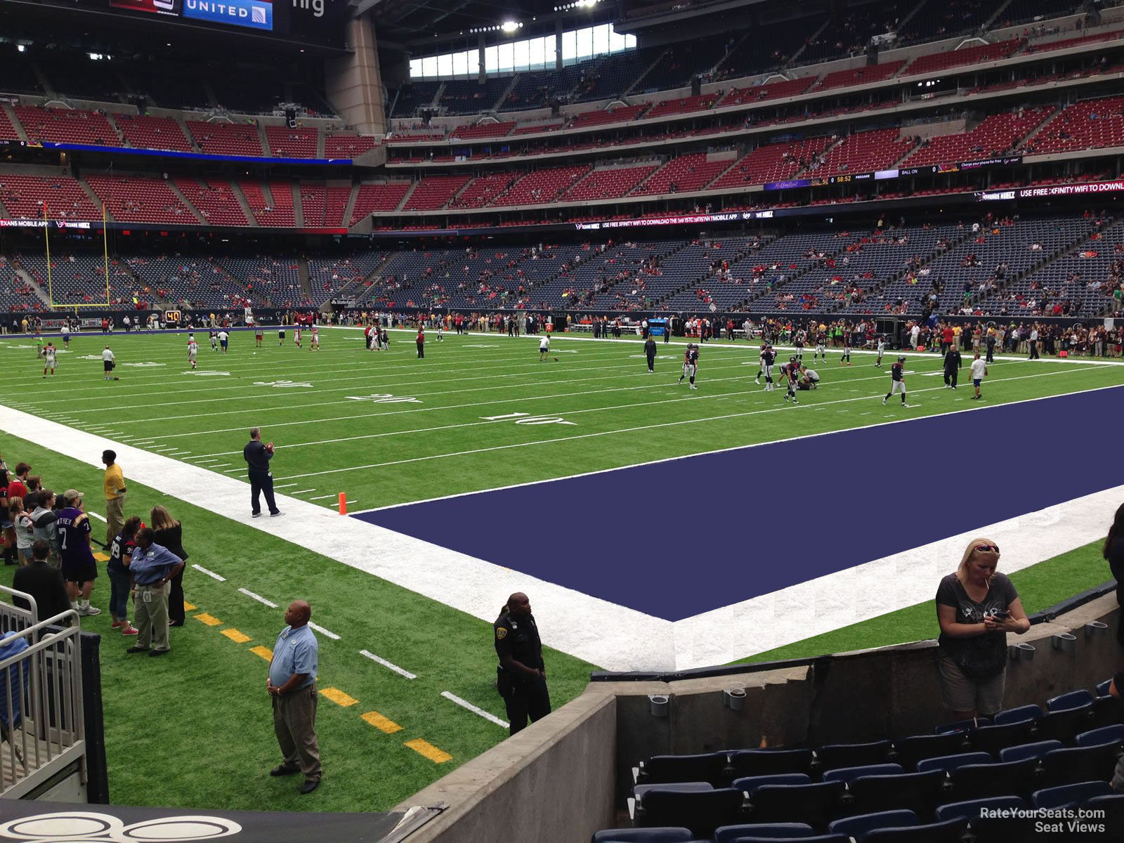 section 120, row h seat view  for football - nrg stadium
