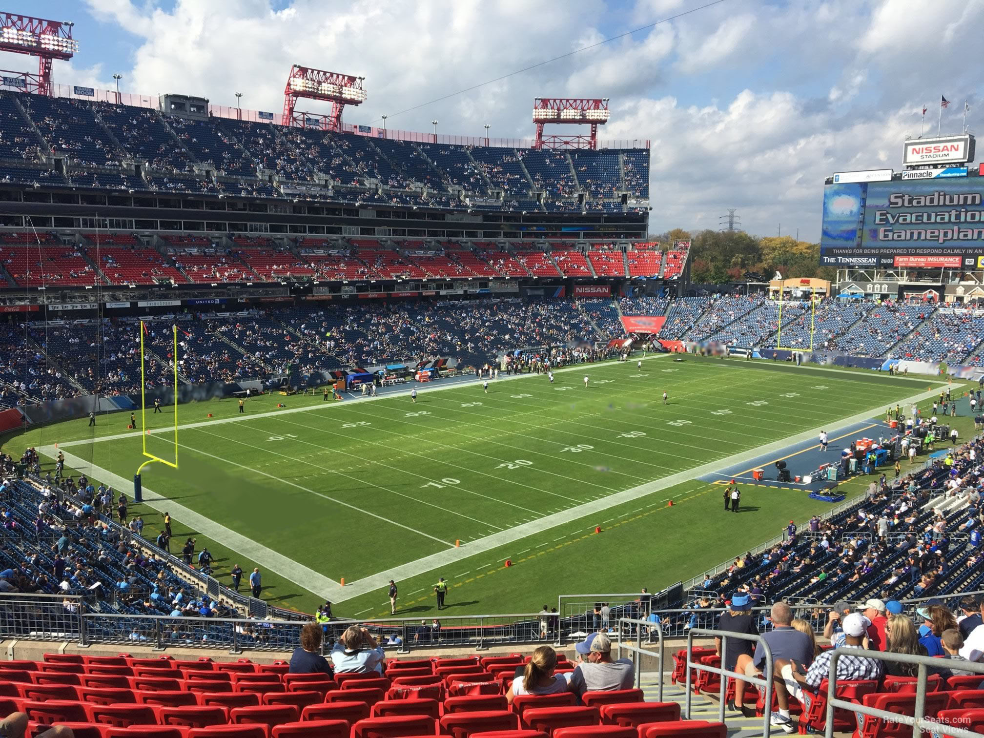 section 220, row l seat view  for football - nissan stadium