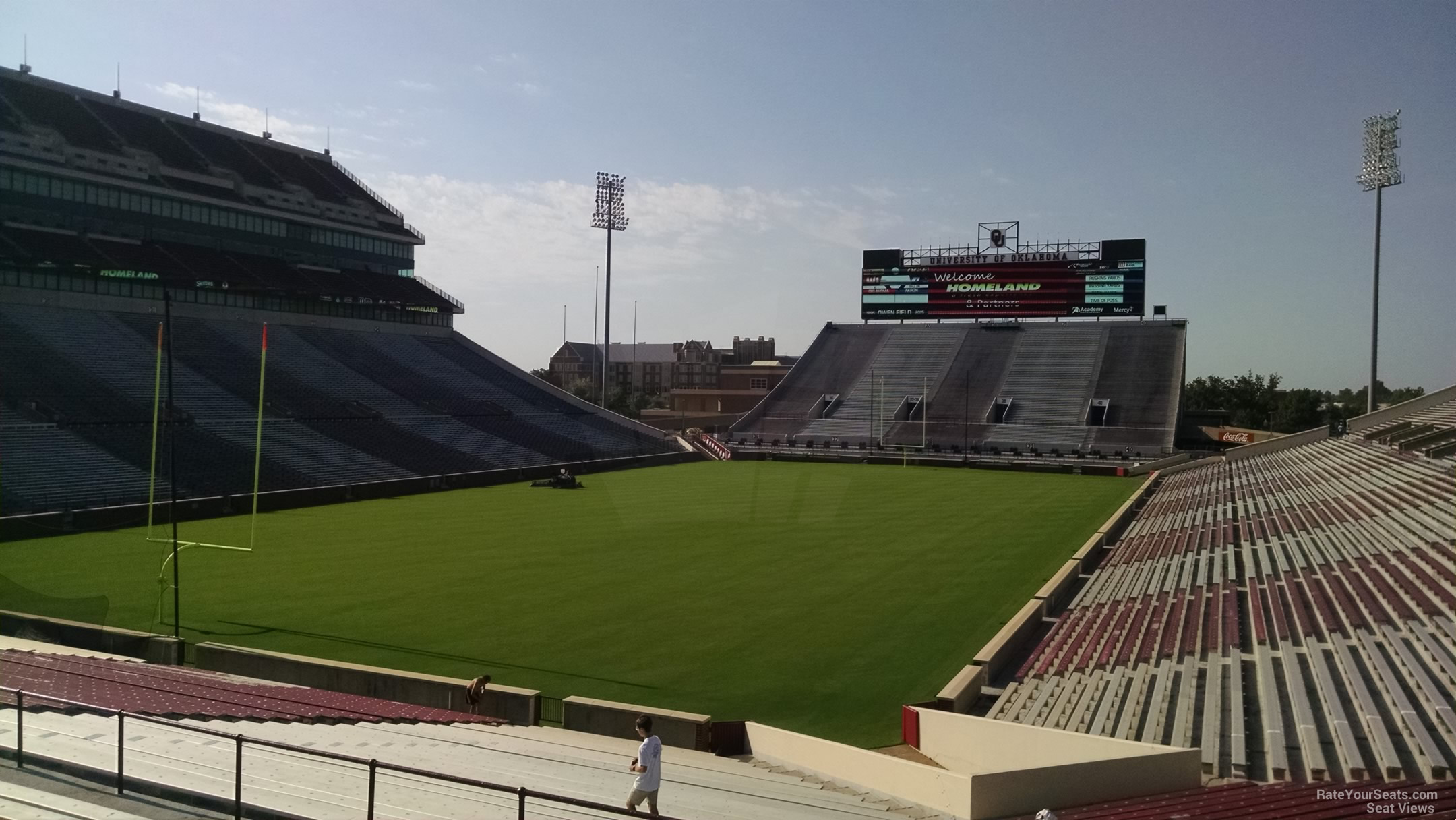 section 15, row 40 seat view  - oklahoma memorial stadium