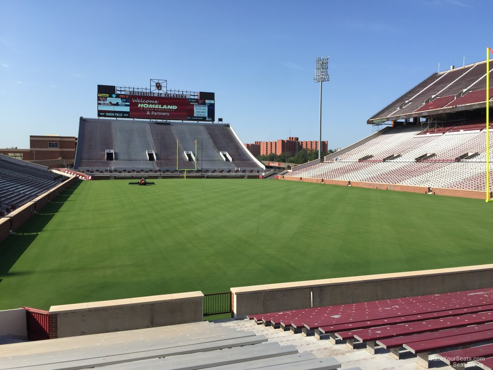 section 20, row 20 seat view  - oklahoma memorial stadium