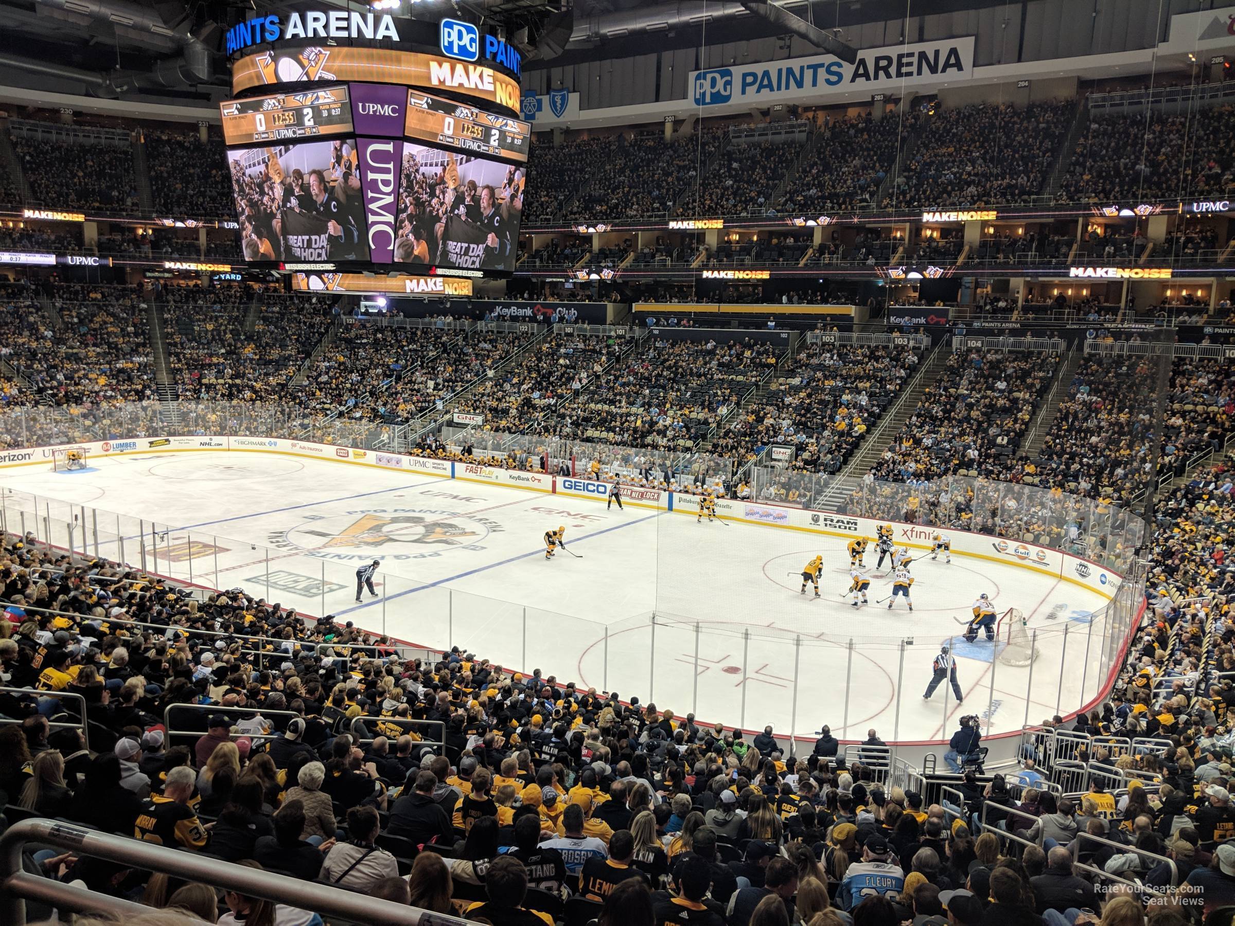 section 110, row y seat view  for hockey - ppg paints arena