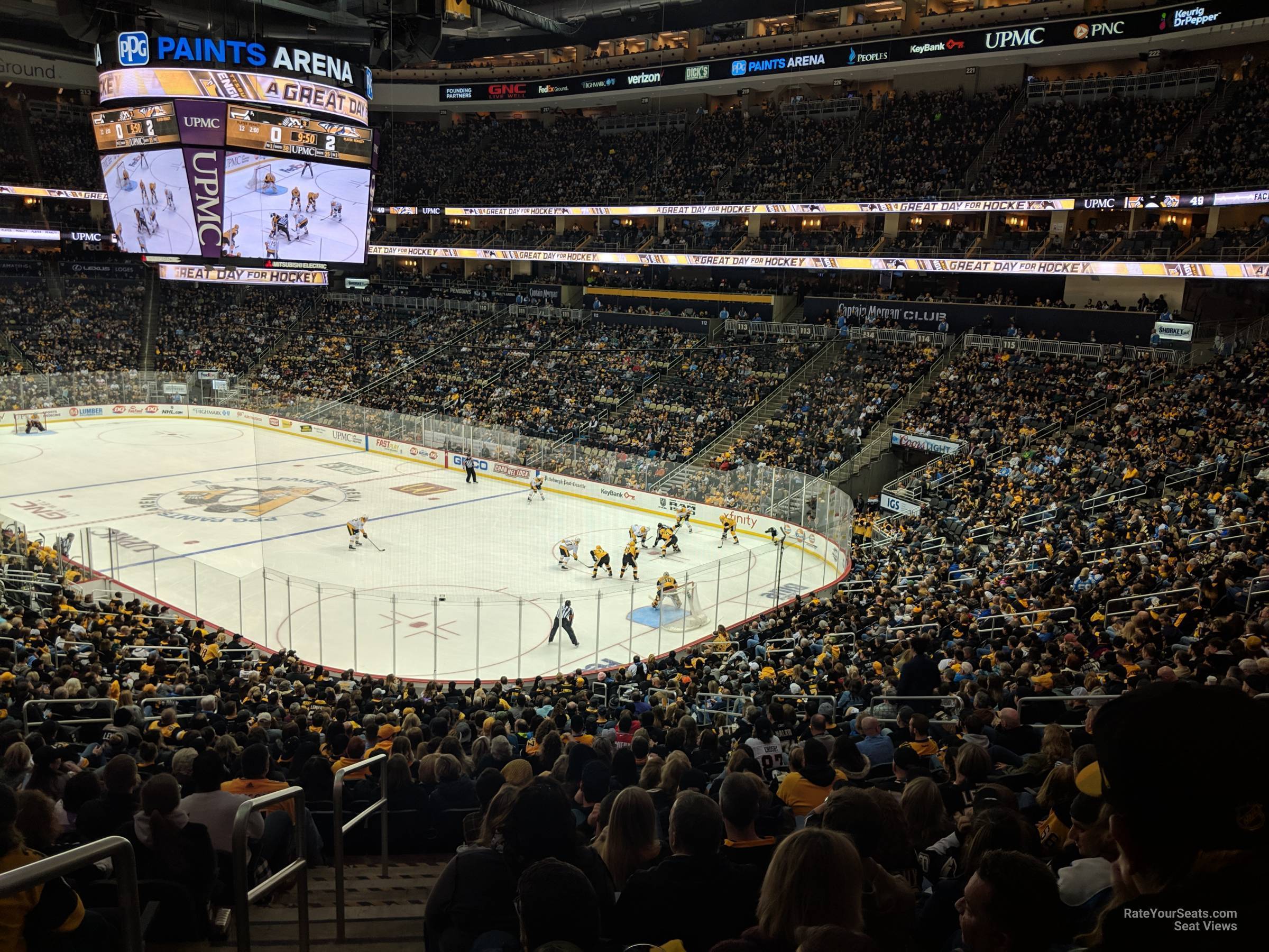 section 120, row edg seat view  for hockey - ppg paints arena