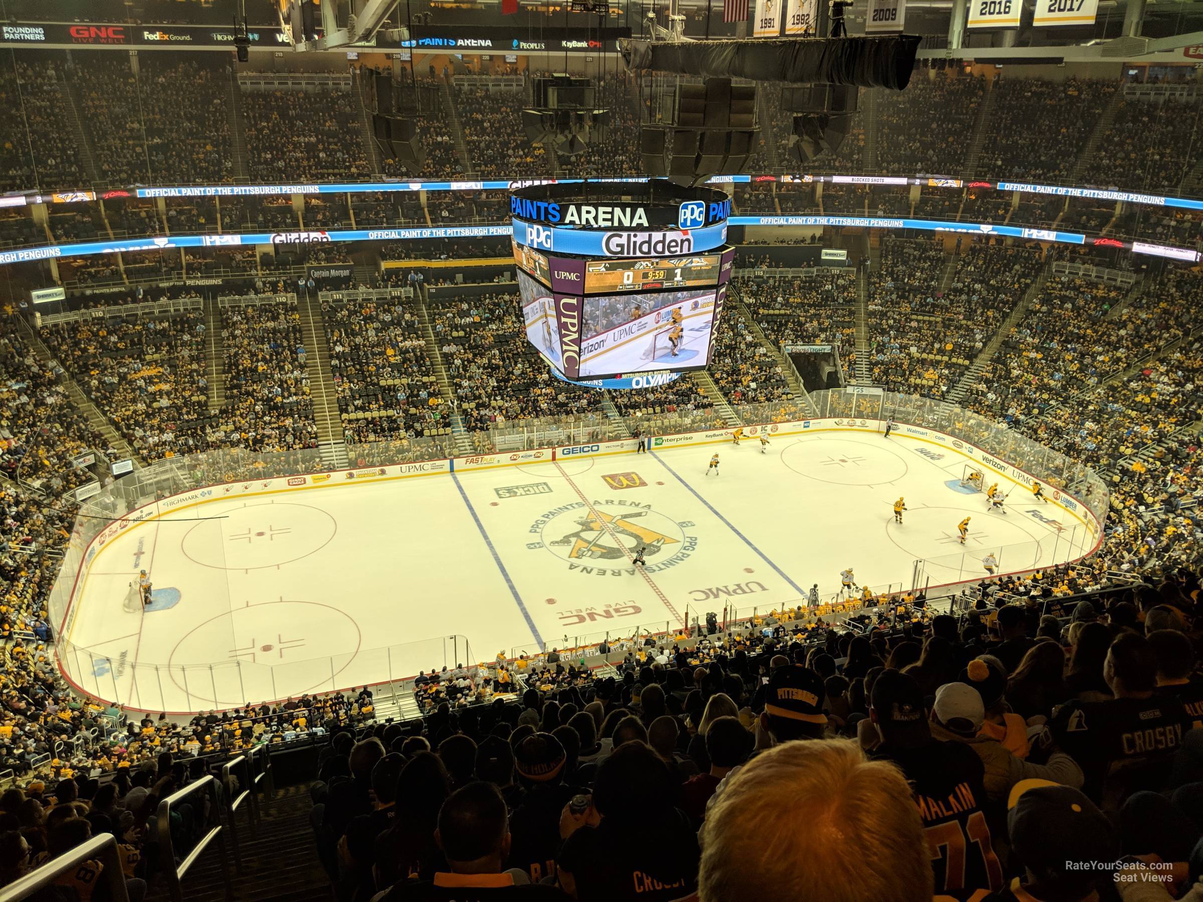 section 204, row q seat view  for hockey - ppg paints arena