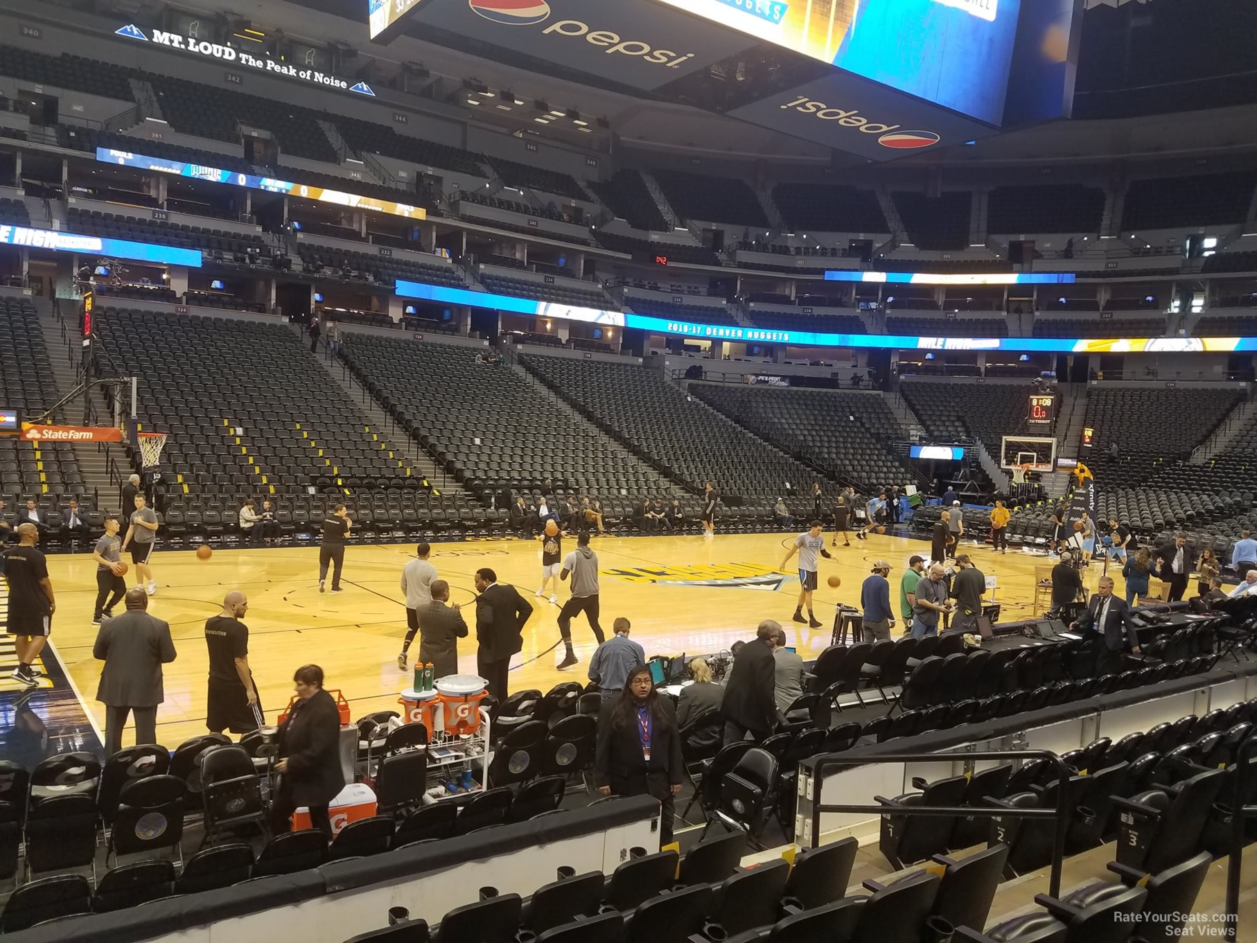 pepsi center section 104 denver nuggets rateyourseats com pepsi center seating chart with seat numbers