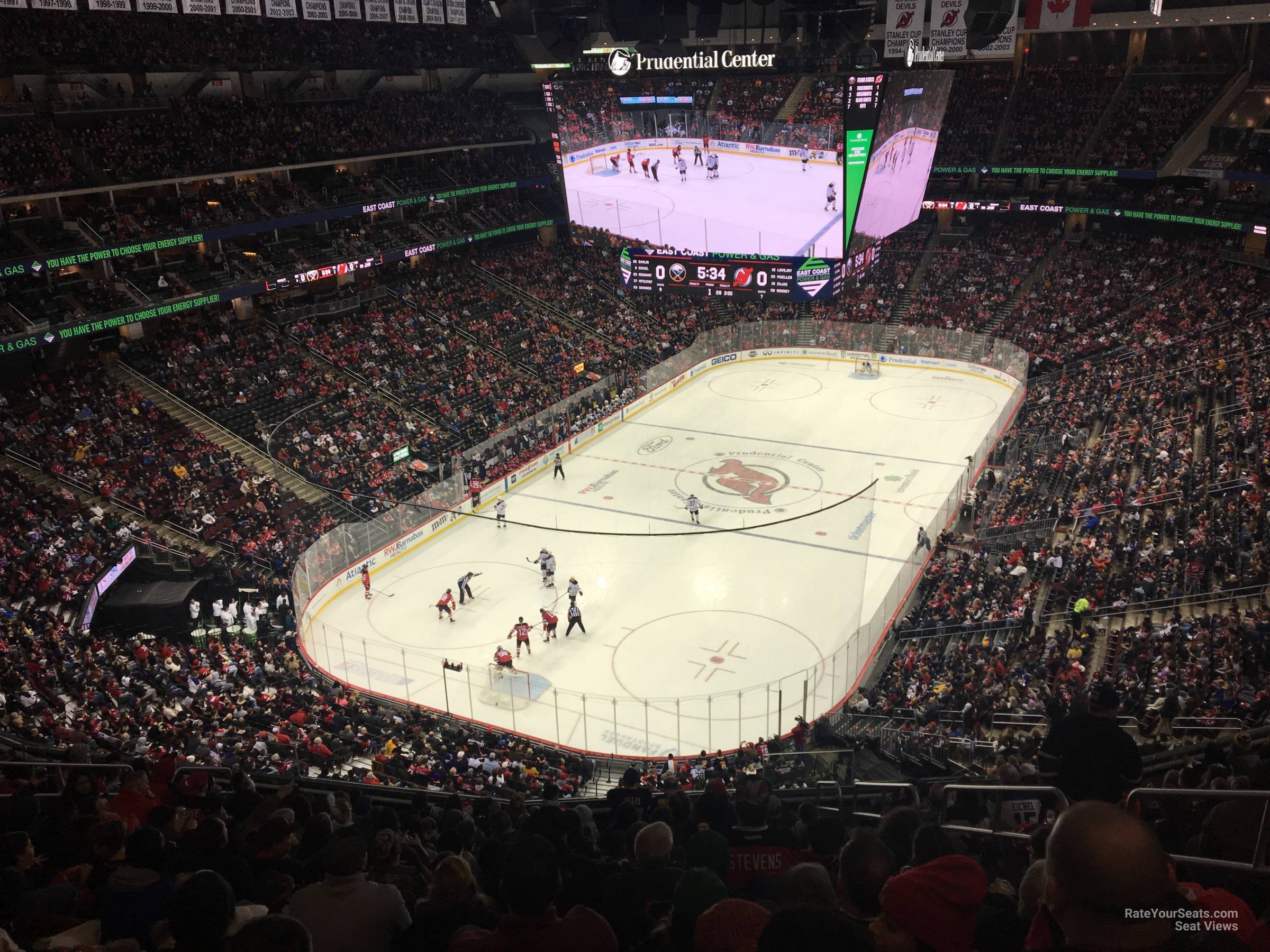 section 122, row 6 seat view  for hockey - prudential center