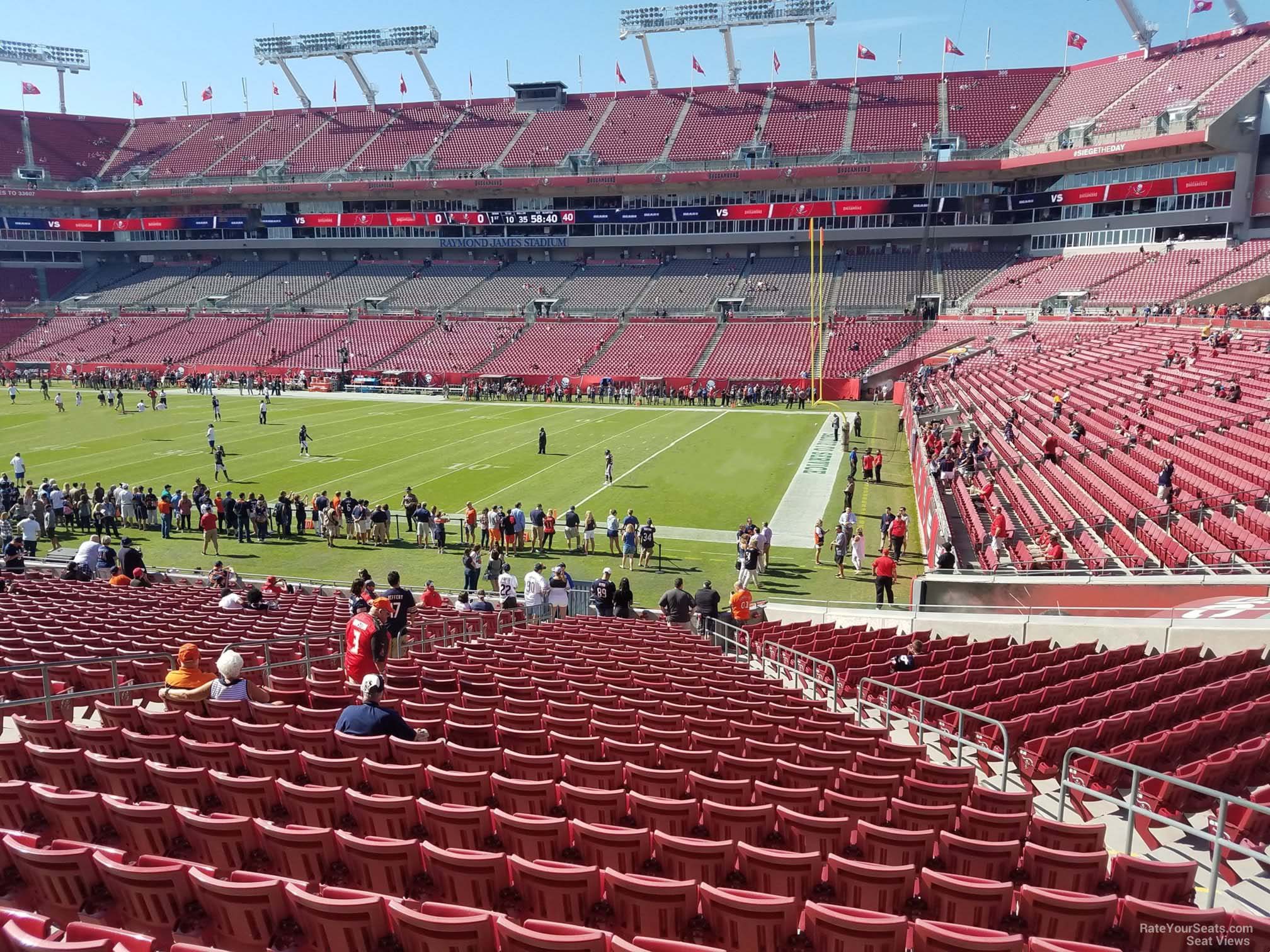 section 140, row wc seat view  for football - raymond james stadium