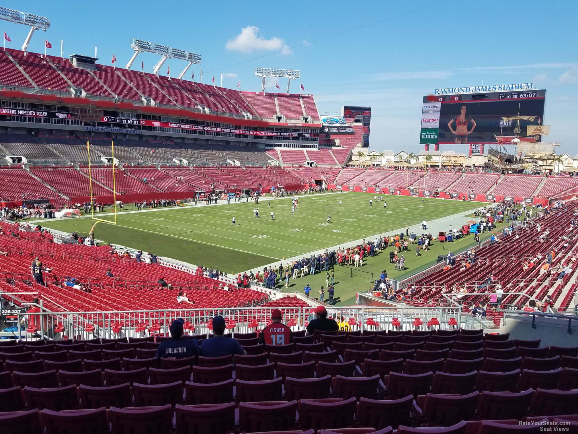 section 228, row l seat view  for football - raymond james stadium
