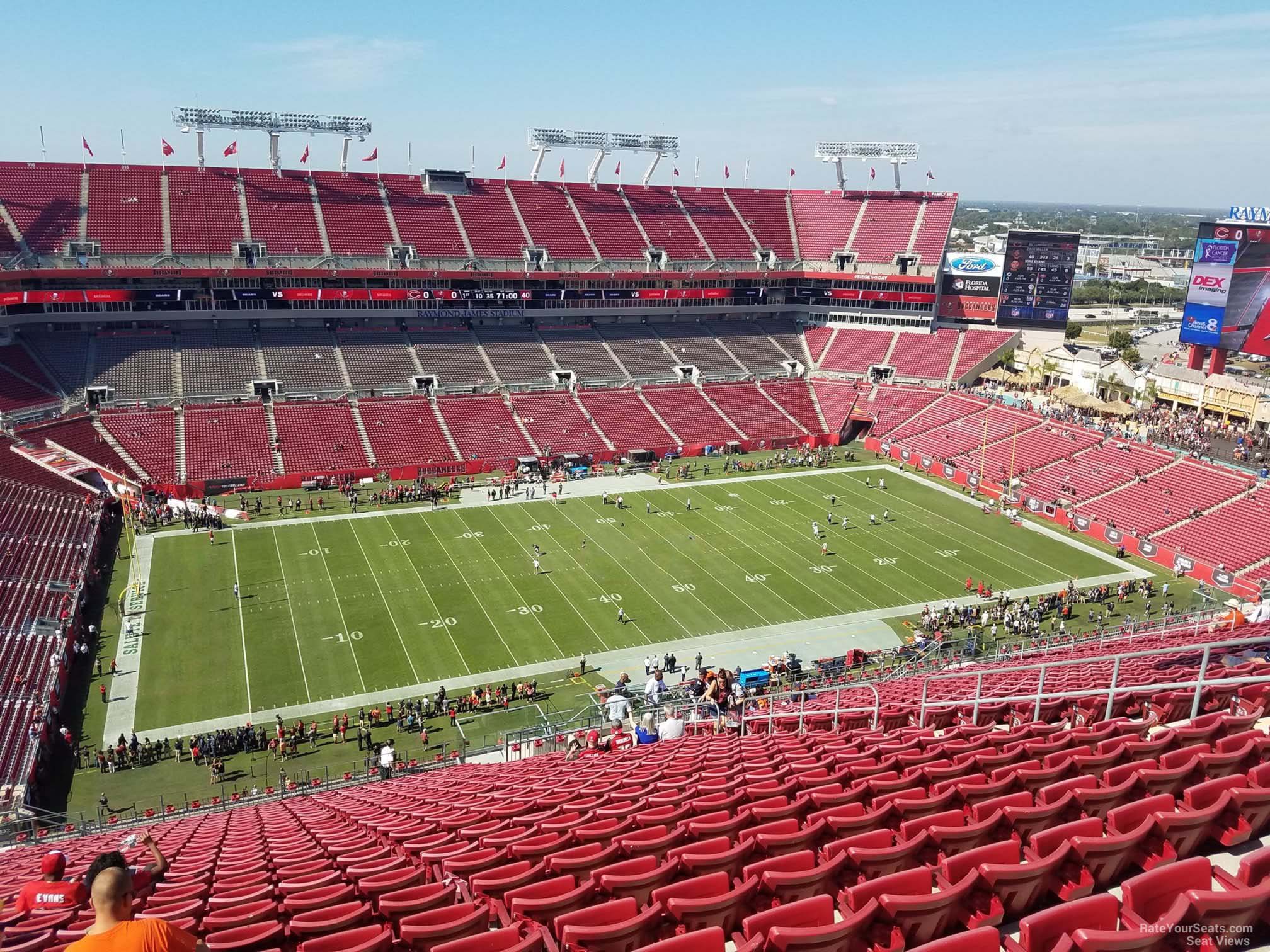 section 332, row dd seat view  for football - raymond james stadium