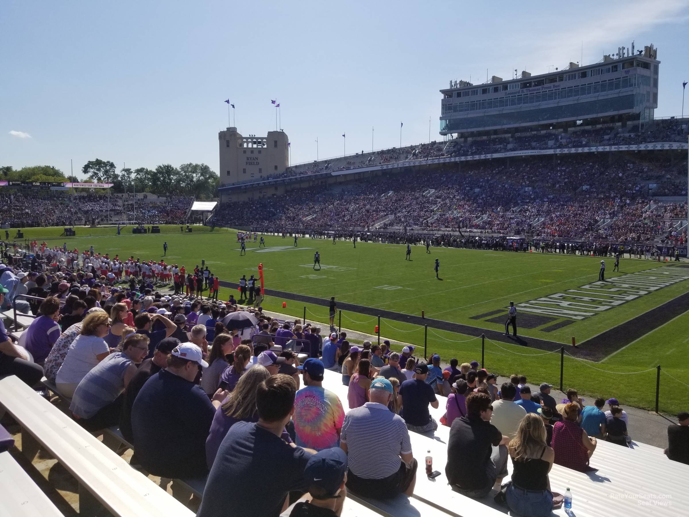 section 102, row 25 seat view  - ryan field