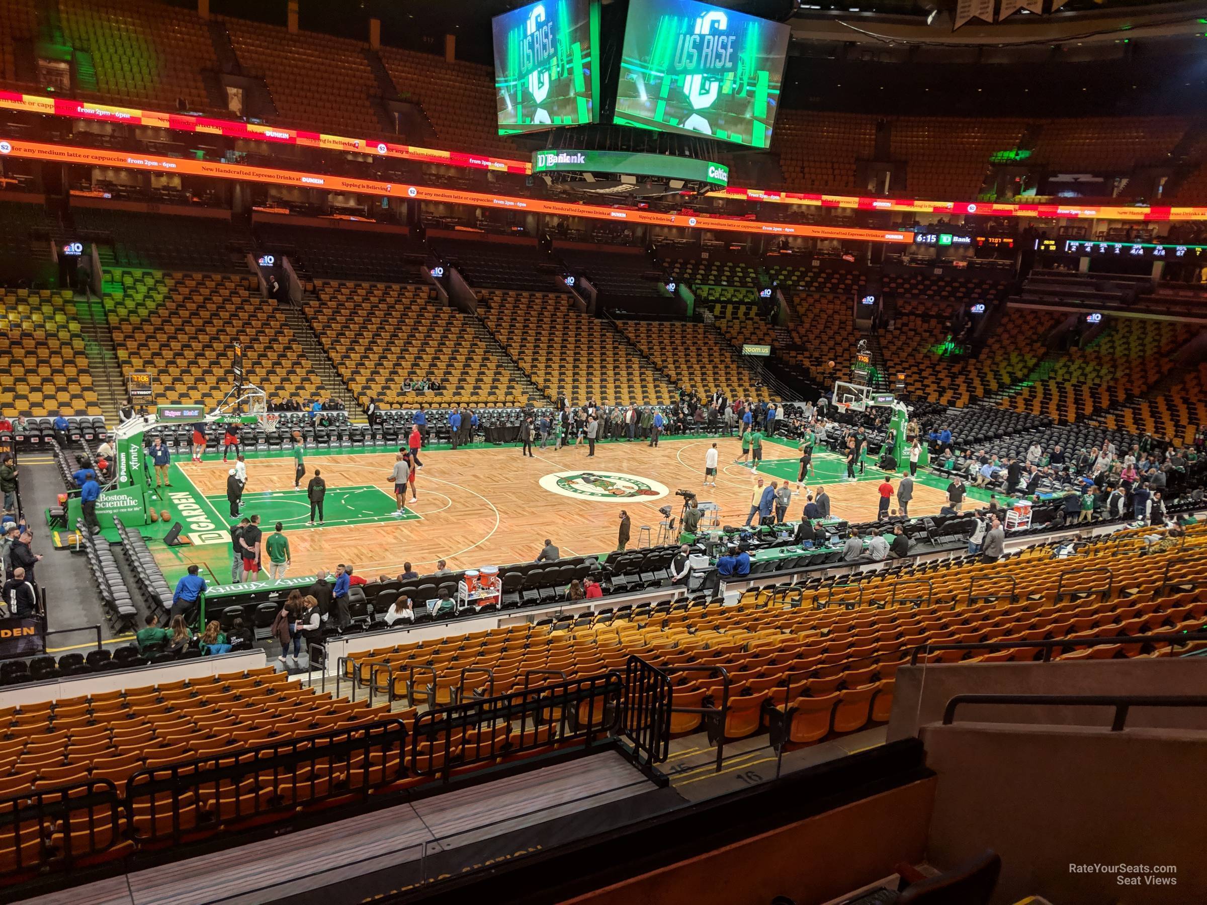 section 115, row a seat view  for basketball - td garden