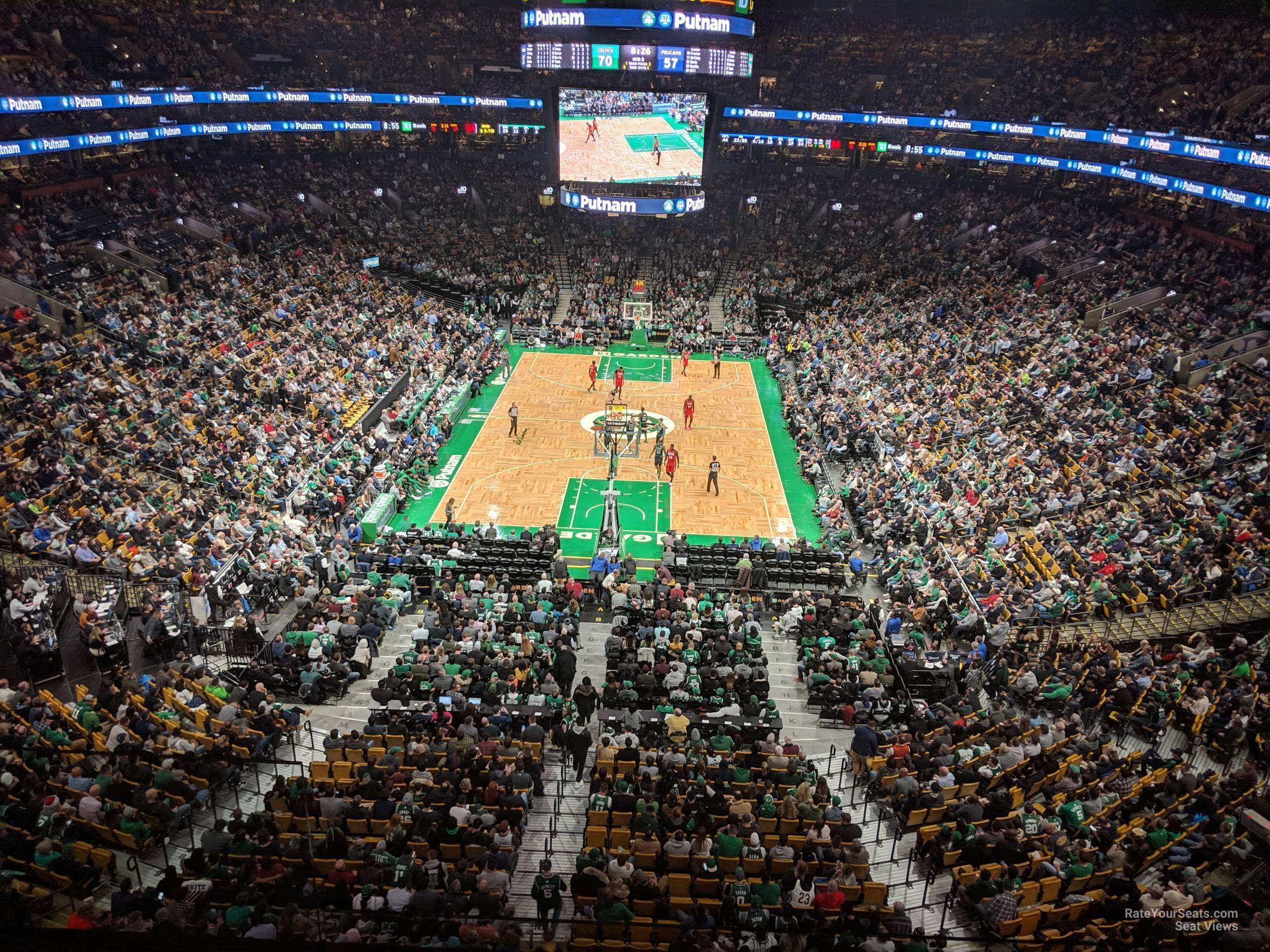 section 323, row 3 seat view  for basketball - td garden