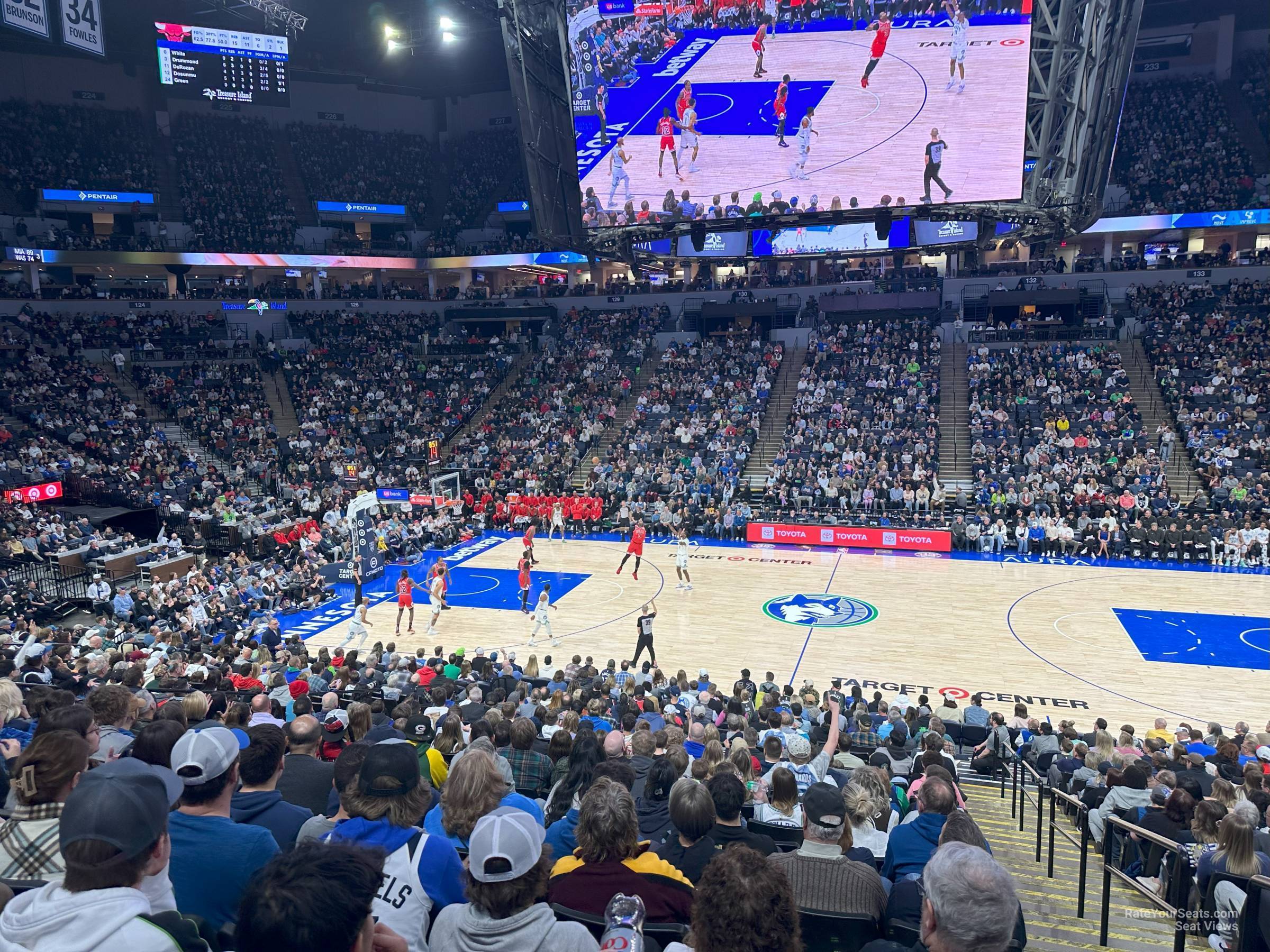section 111, row u seat view  for basketball - target center